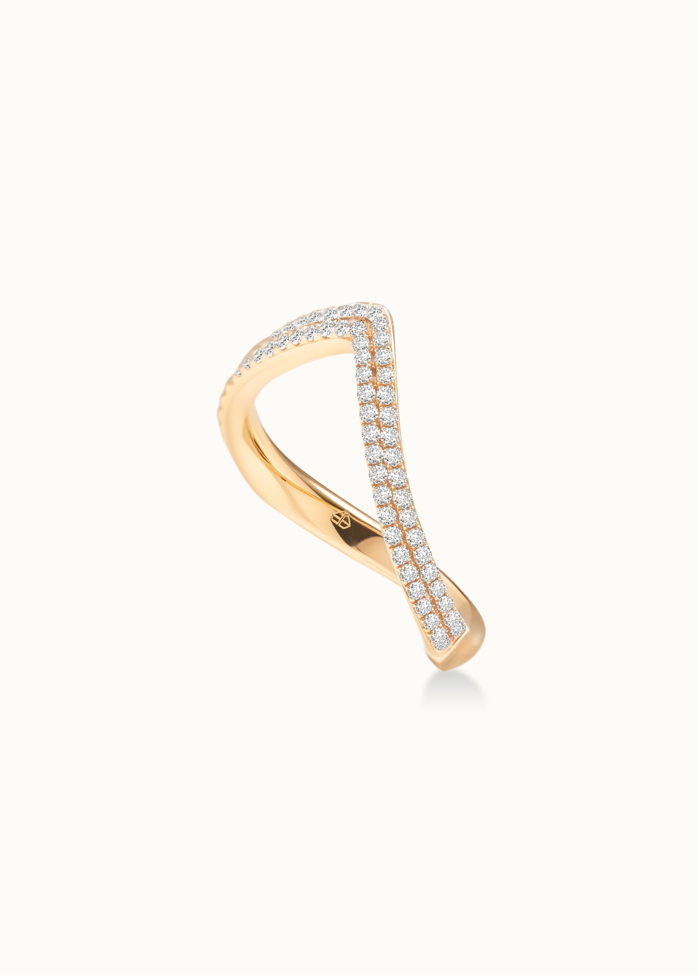 Heirloom Peak Wave Semi-Eternity Natural Diamond Ring 0.3ct