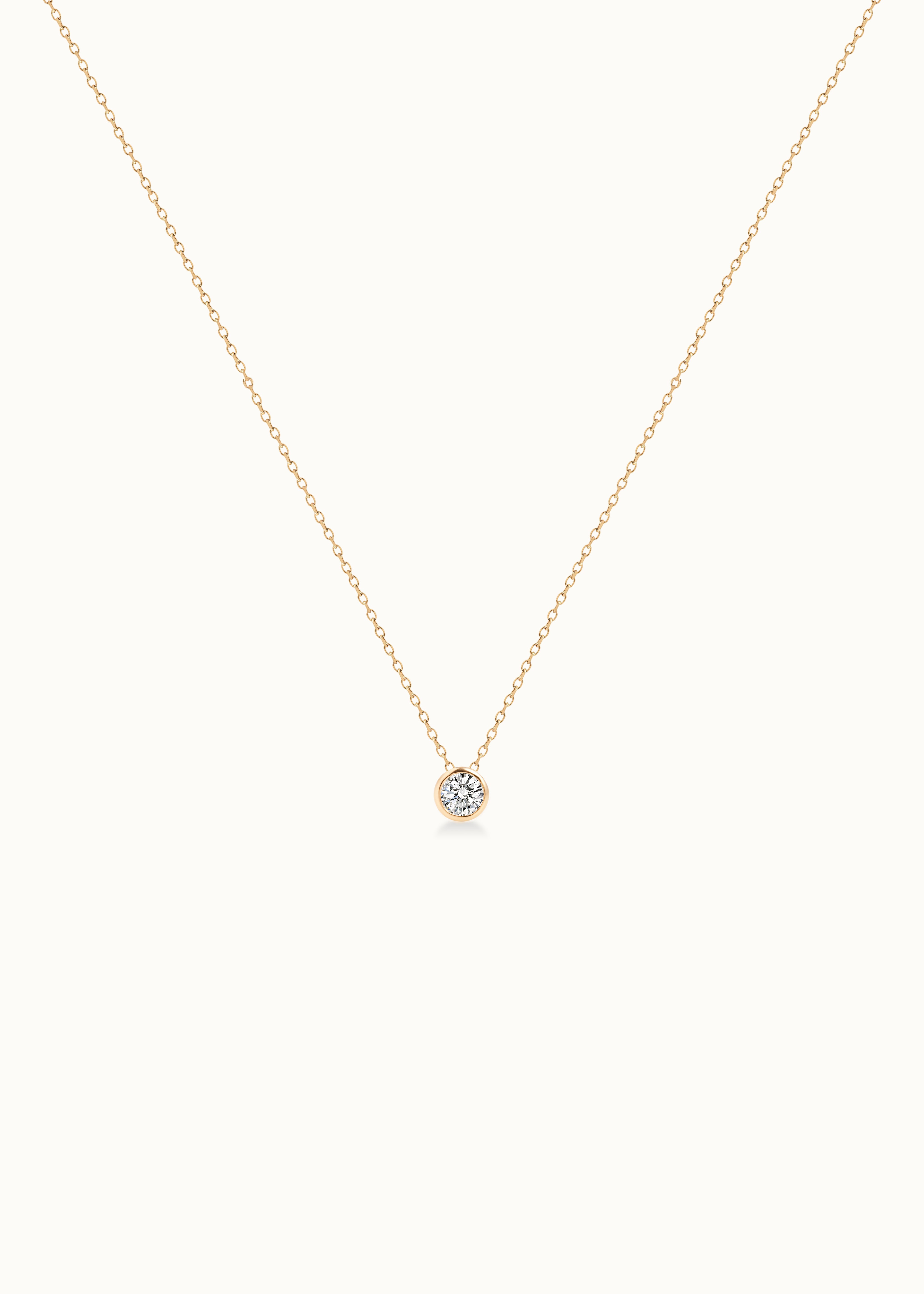 Heirloom Classic 0.3ct Bezel Set Round Brilliant Diamond Solitaire Necklace