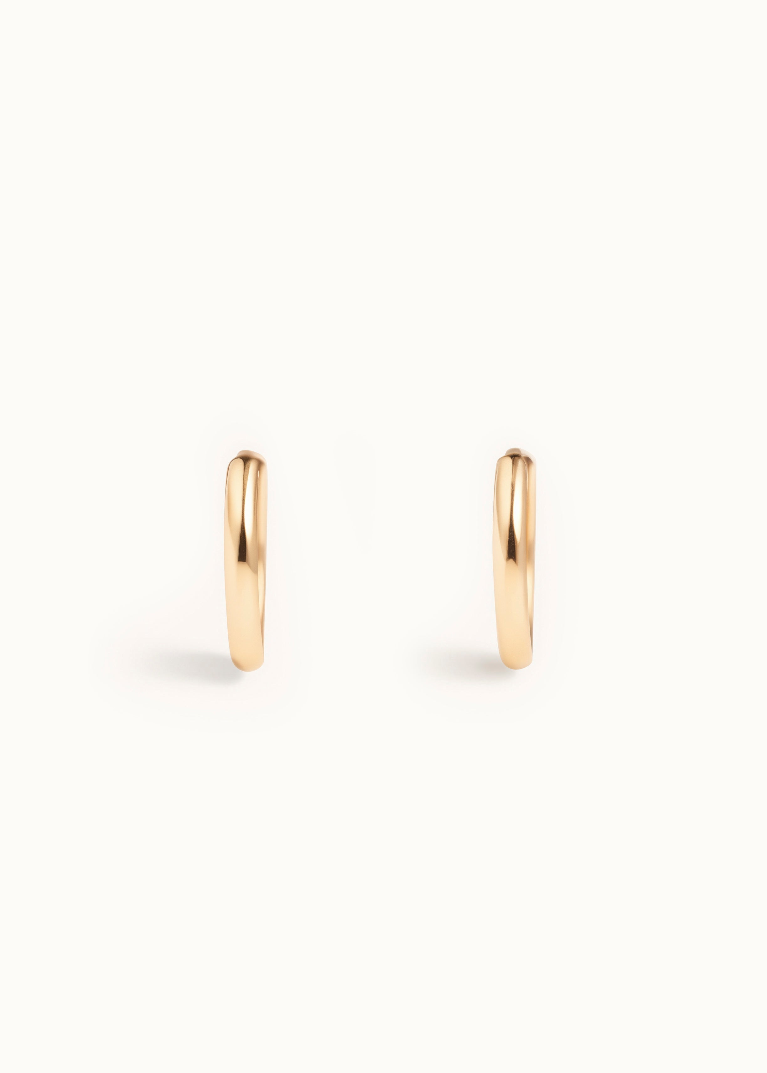 Heirloom Flow Gold Huggie Hoop Earrings 10mm