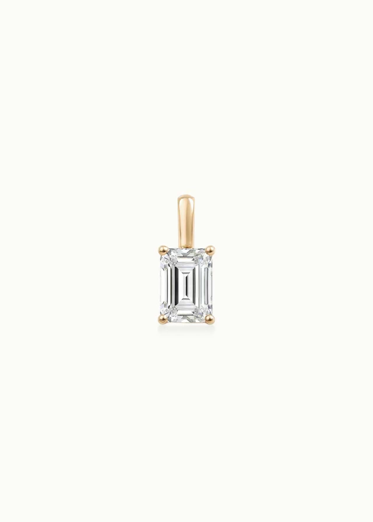 Heirloom Classic 1ct Emerald Cut Diamond Solitaire Pendant Necklace