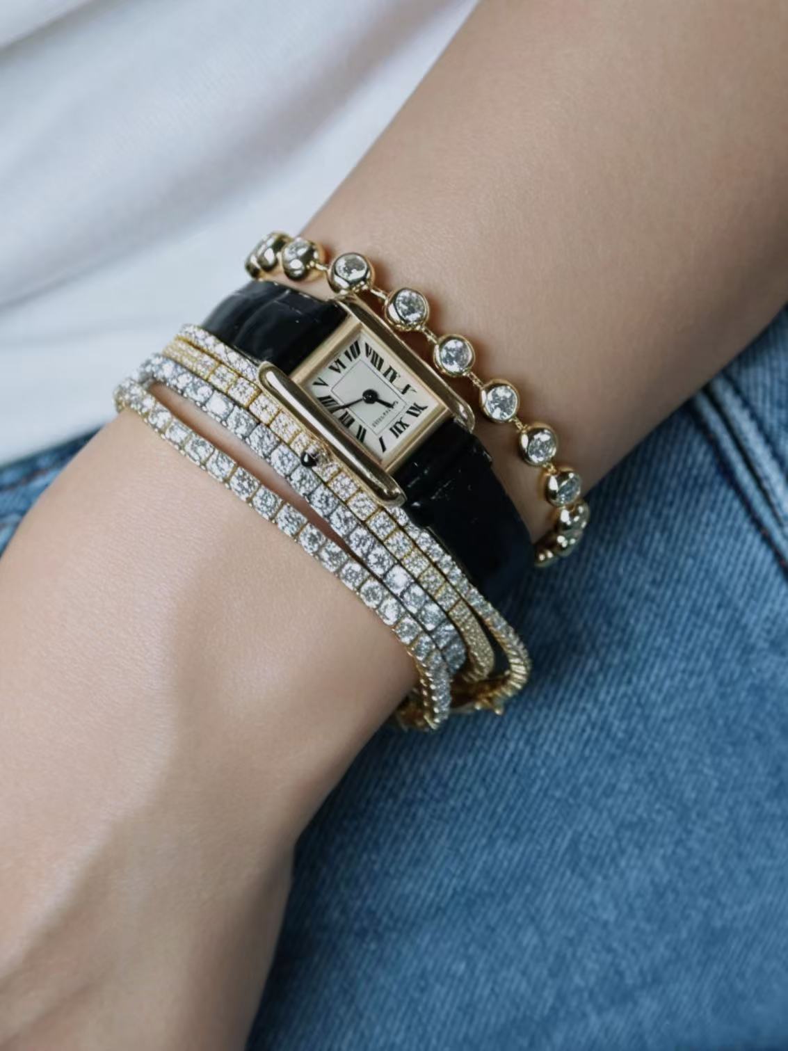 24 Hours Bubble 6mm Moissanite Tennis Bracelet 6ct