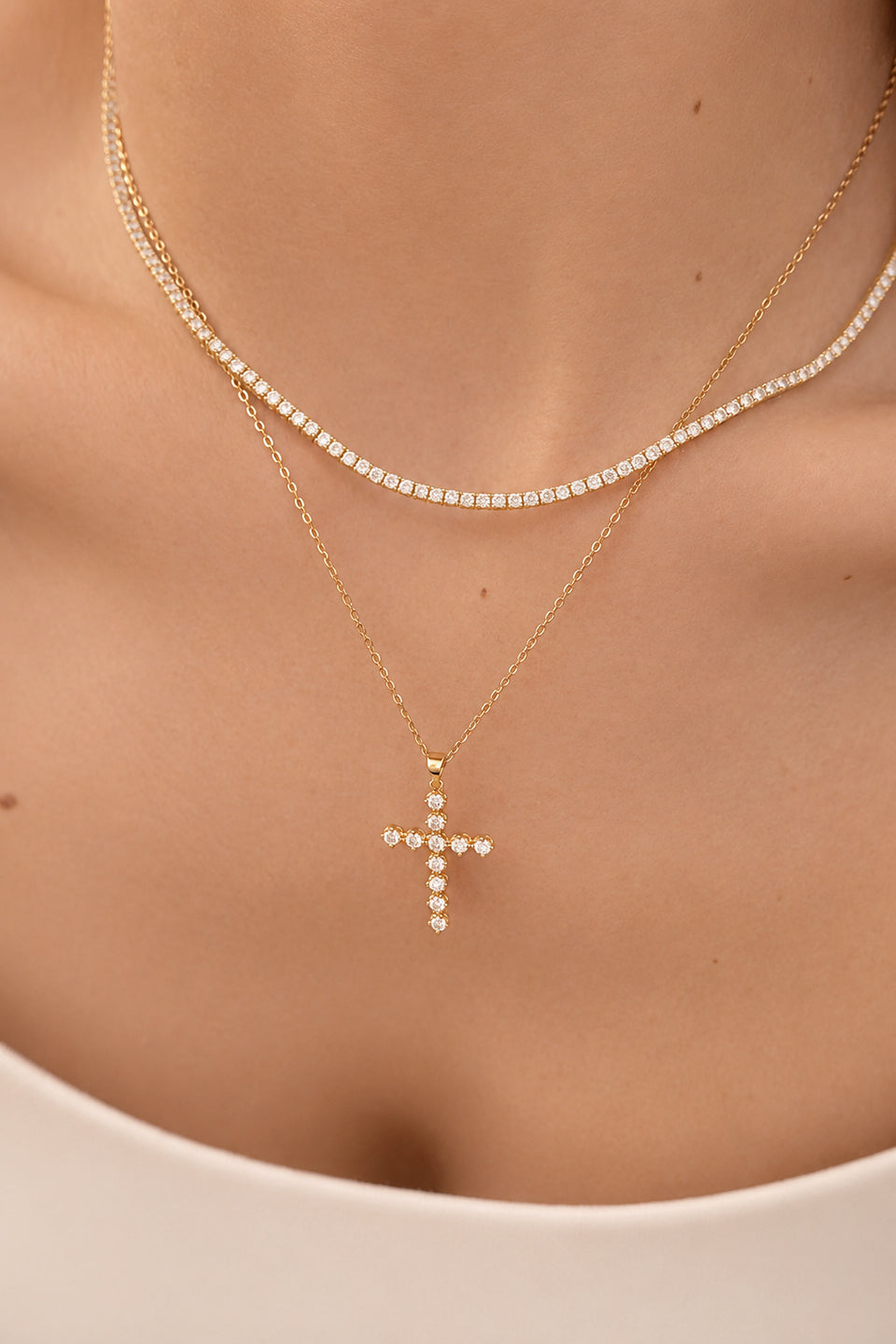 24 Hours Fancy Cross Moissanite Necklace