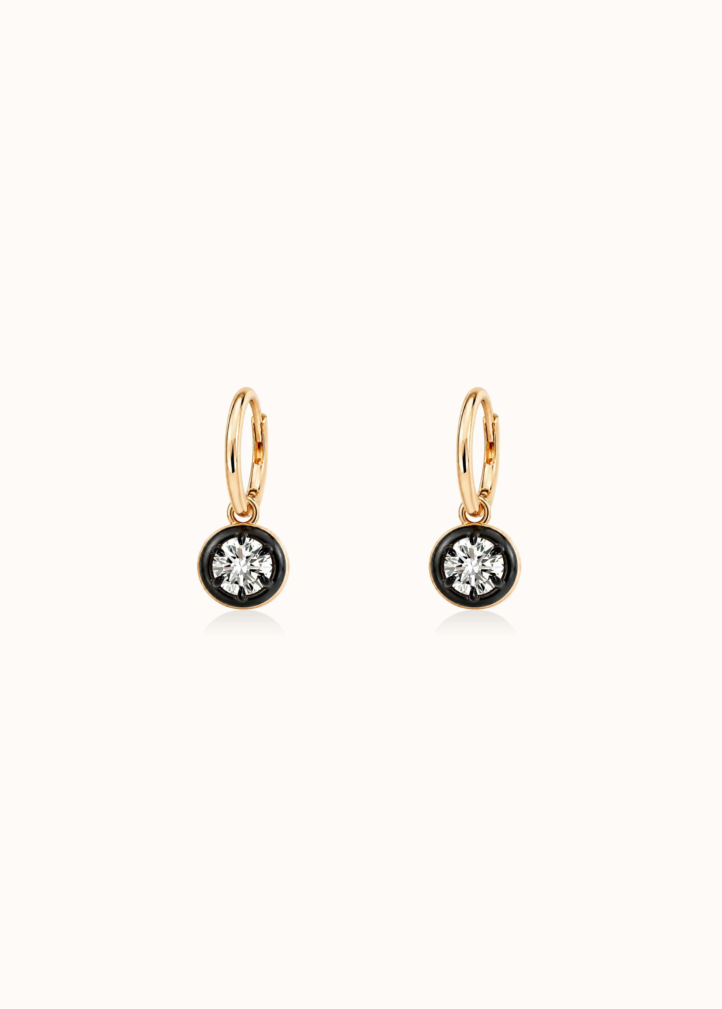 Archive 1ct Round Brilliant Blackened Moissanite Hoop Earrings