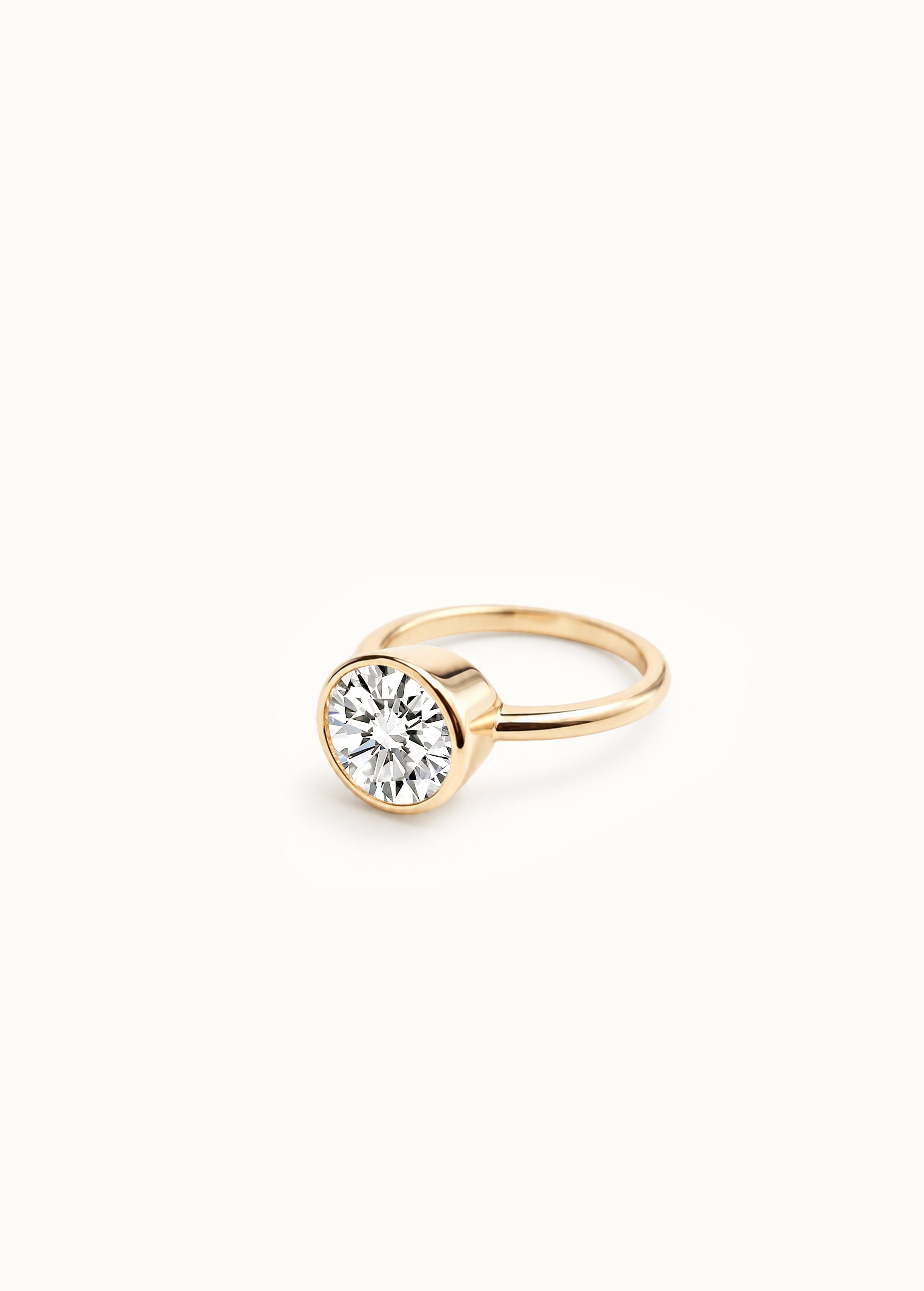 24 Hours 3ct Bezel Set Brilliant Cut Moissanite Solitaire Ring