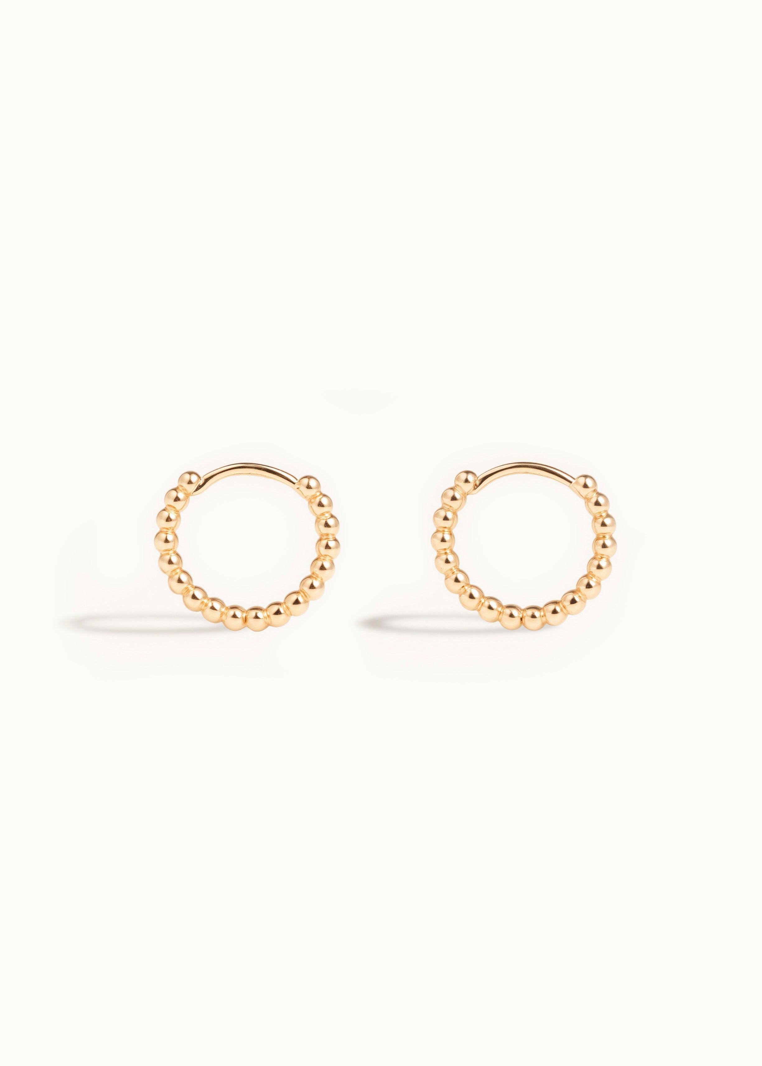 Heirloom Flow Beaded Huggie Hoop Earrings 10mm