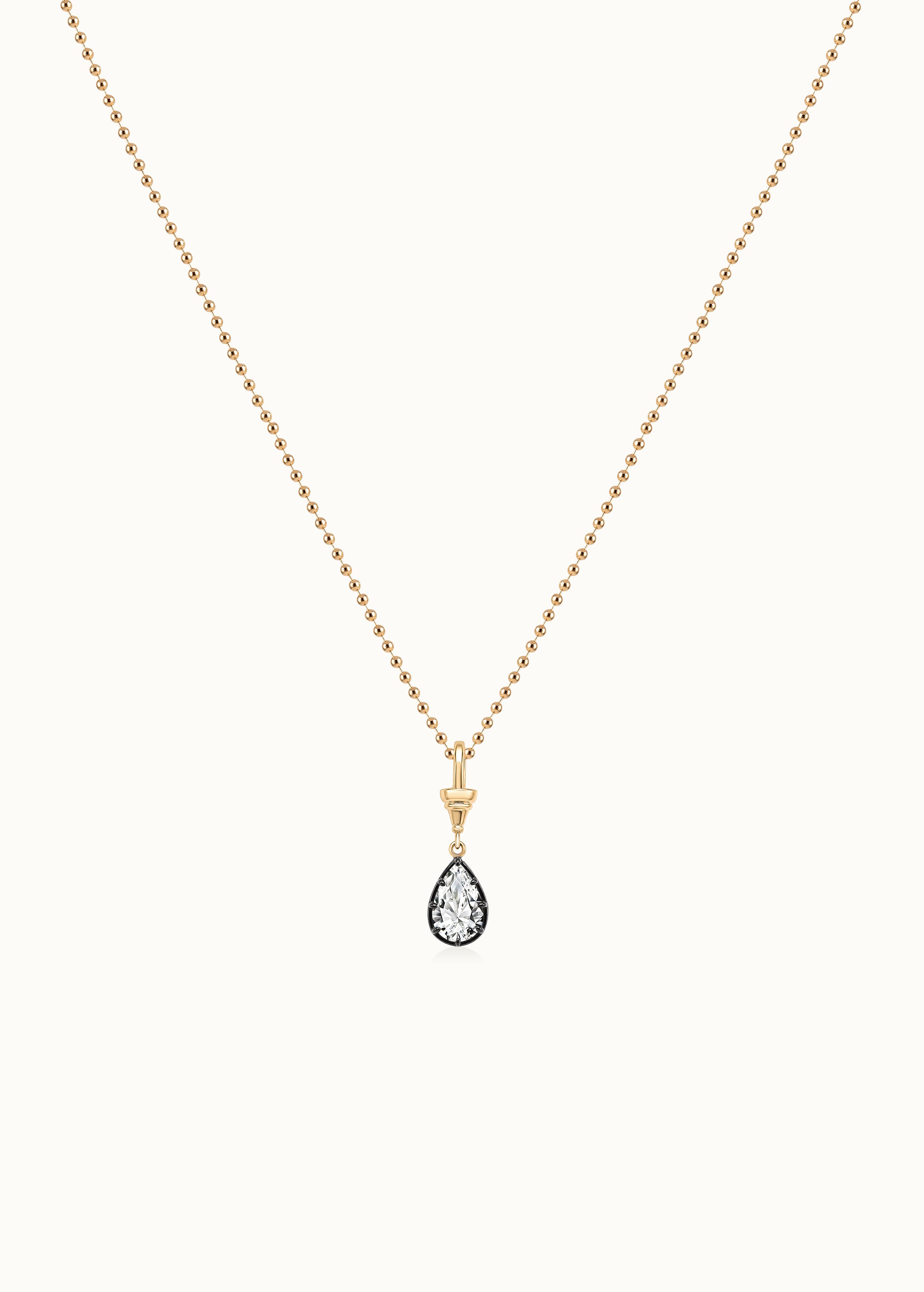 Archive 1.5ct Pear Cut Blackened Moissanite Clip-On Pendant