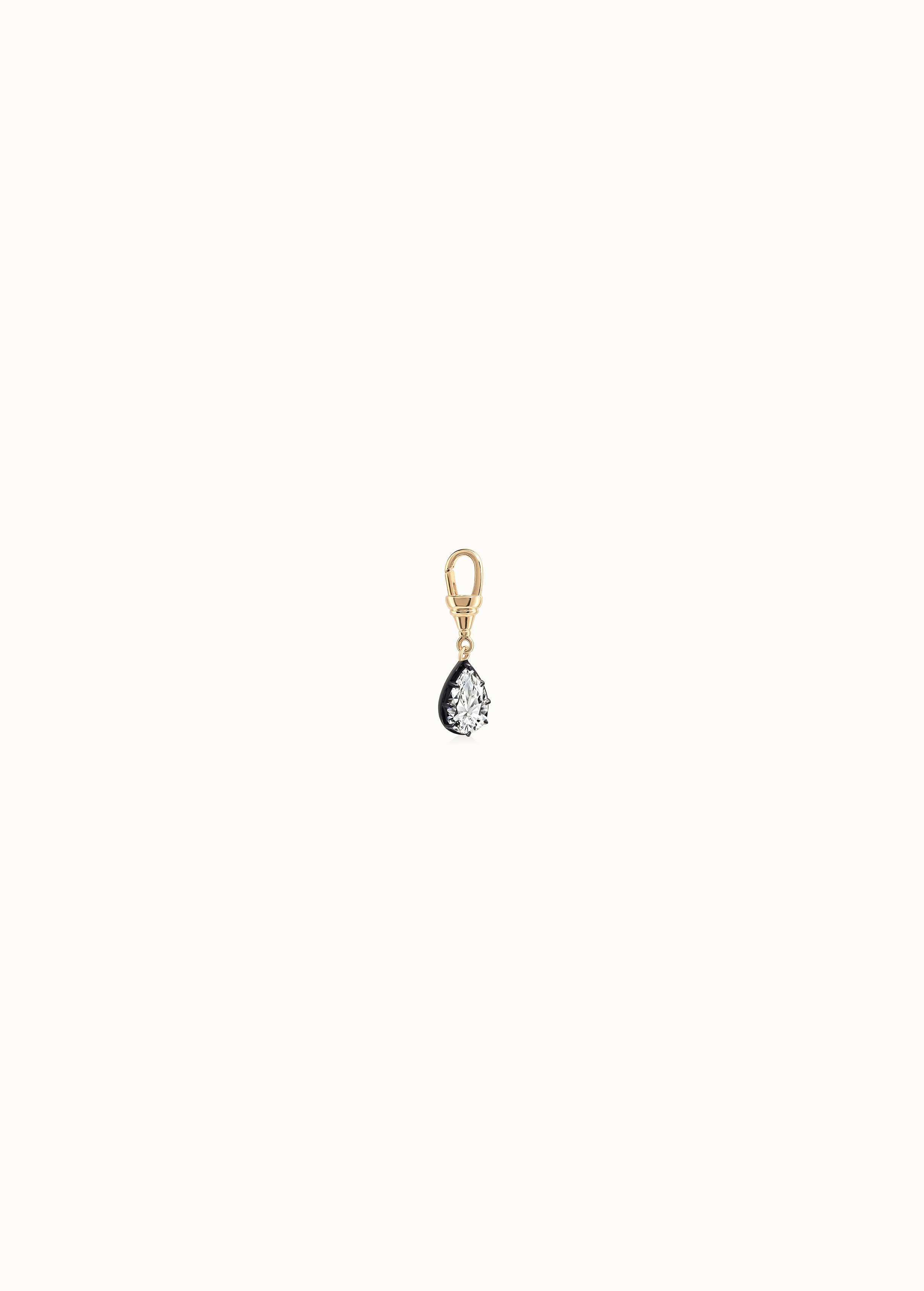 Archive 1.5ct Pear Cut Blackened Moissanite Clip-On Pendant