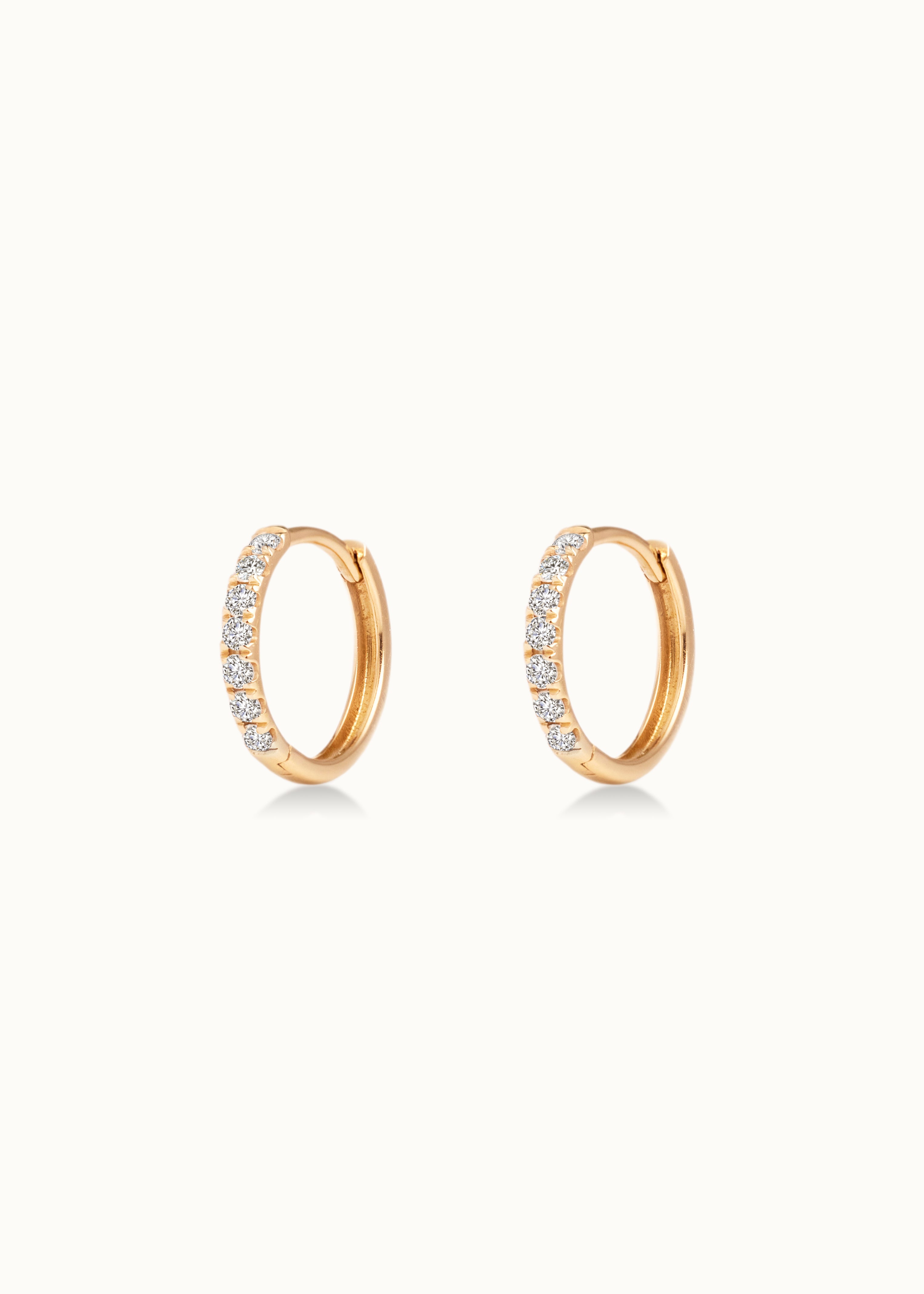 Heirloom Flow Diamond Huggie Hoop Earrings 10mm