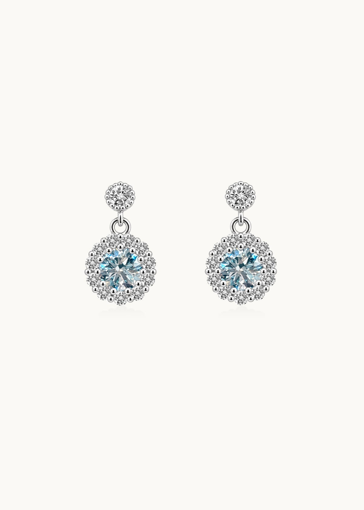 24 Hours Lab-Grown Paraíba Moissanite Drop Earrings 3ct