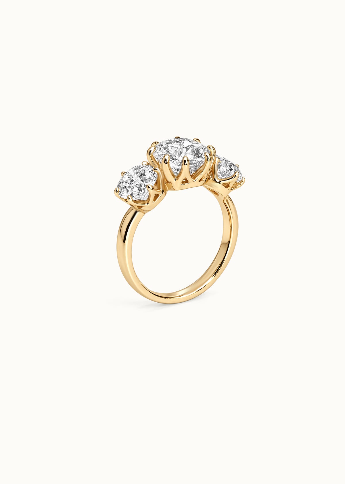 24 Hours 3-Stone Round Brilliant Moissanite Ring 2ct