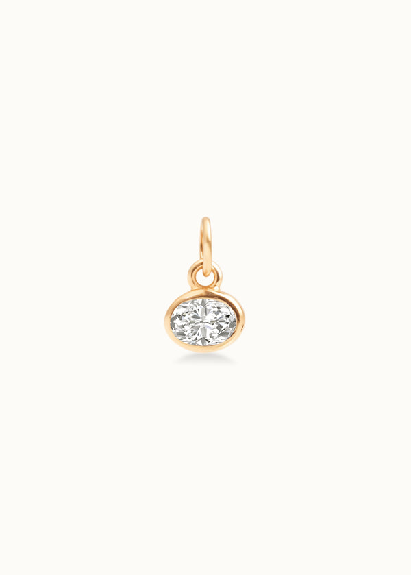 0.2ct Oval Diamond Flow Charm 14k Gold