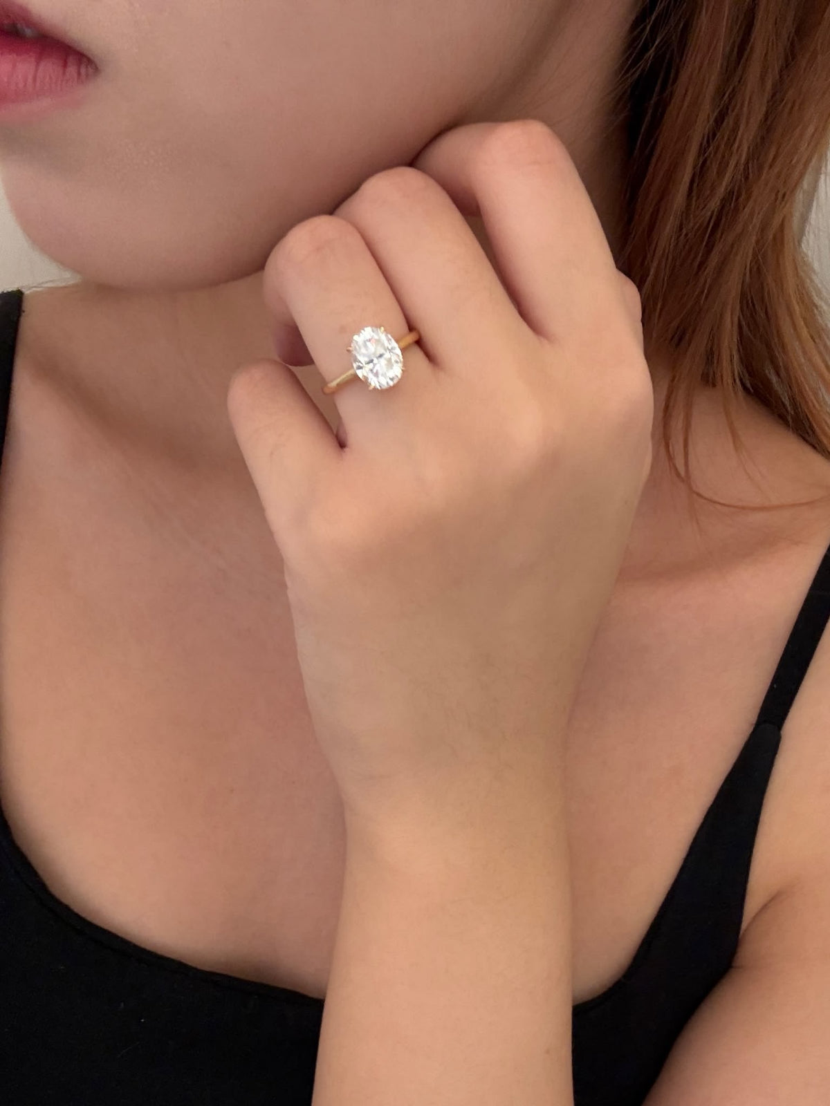 24 Hours Oval Cut Claw Set Moissanite Solitaire Ring 3ct