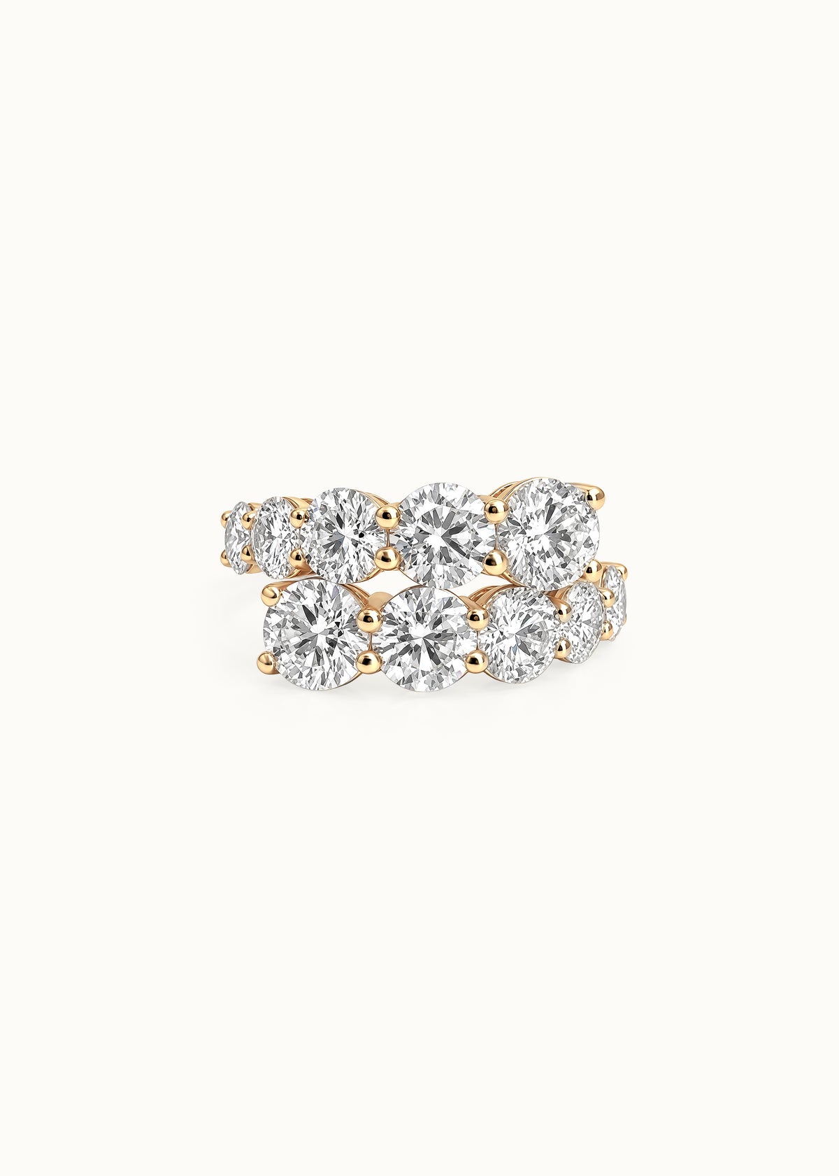 24 Hours DUO Round Brilliant Moissanite Ring