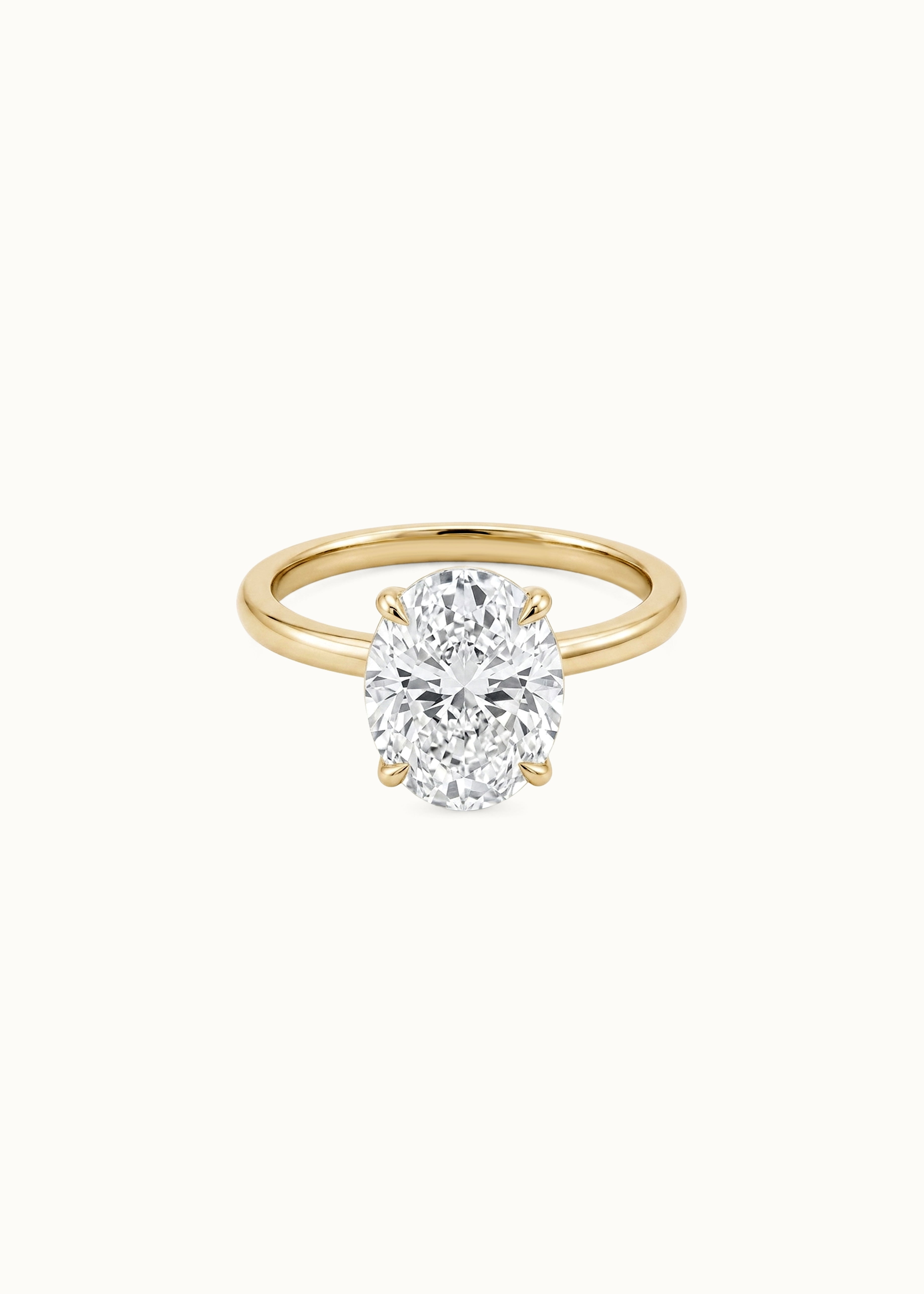 24 Hours Oval Cut Claw Set Moissanite Solitaire Ring 3ct