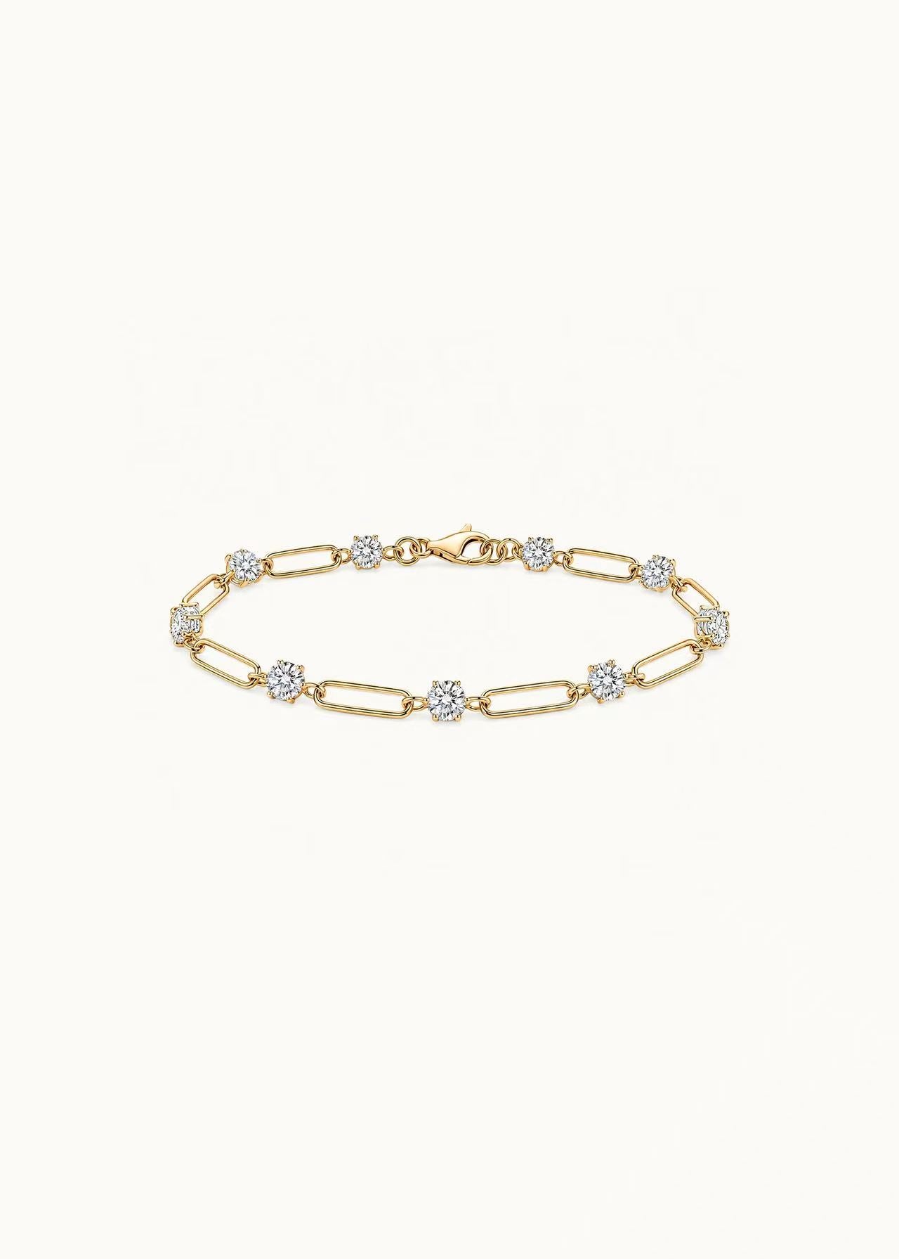 24 Hours Paperclip Moissanite Bracelet 3ct