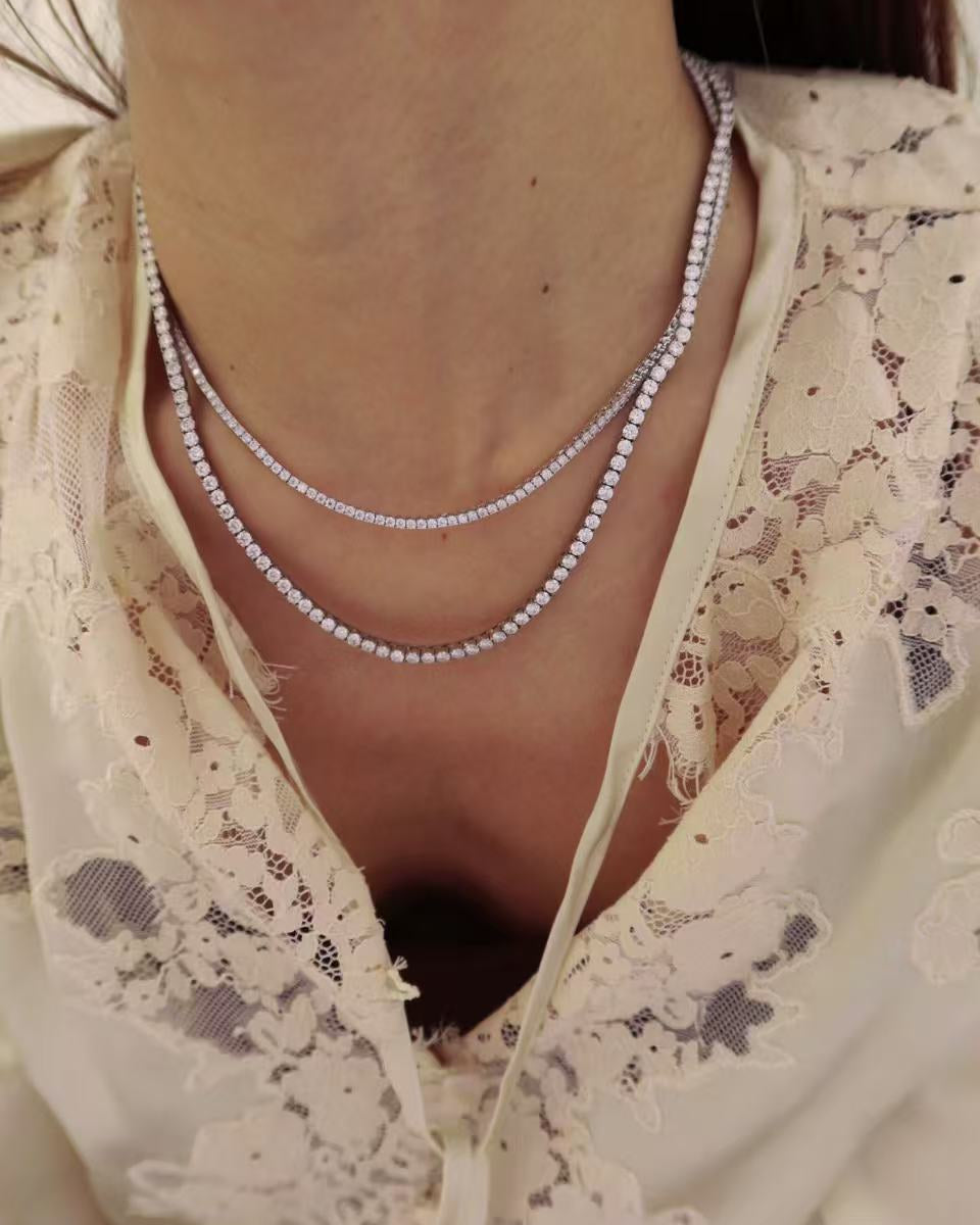 24 Hours Sugar 2mm Moissanite Tennis Necklace