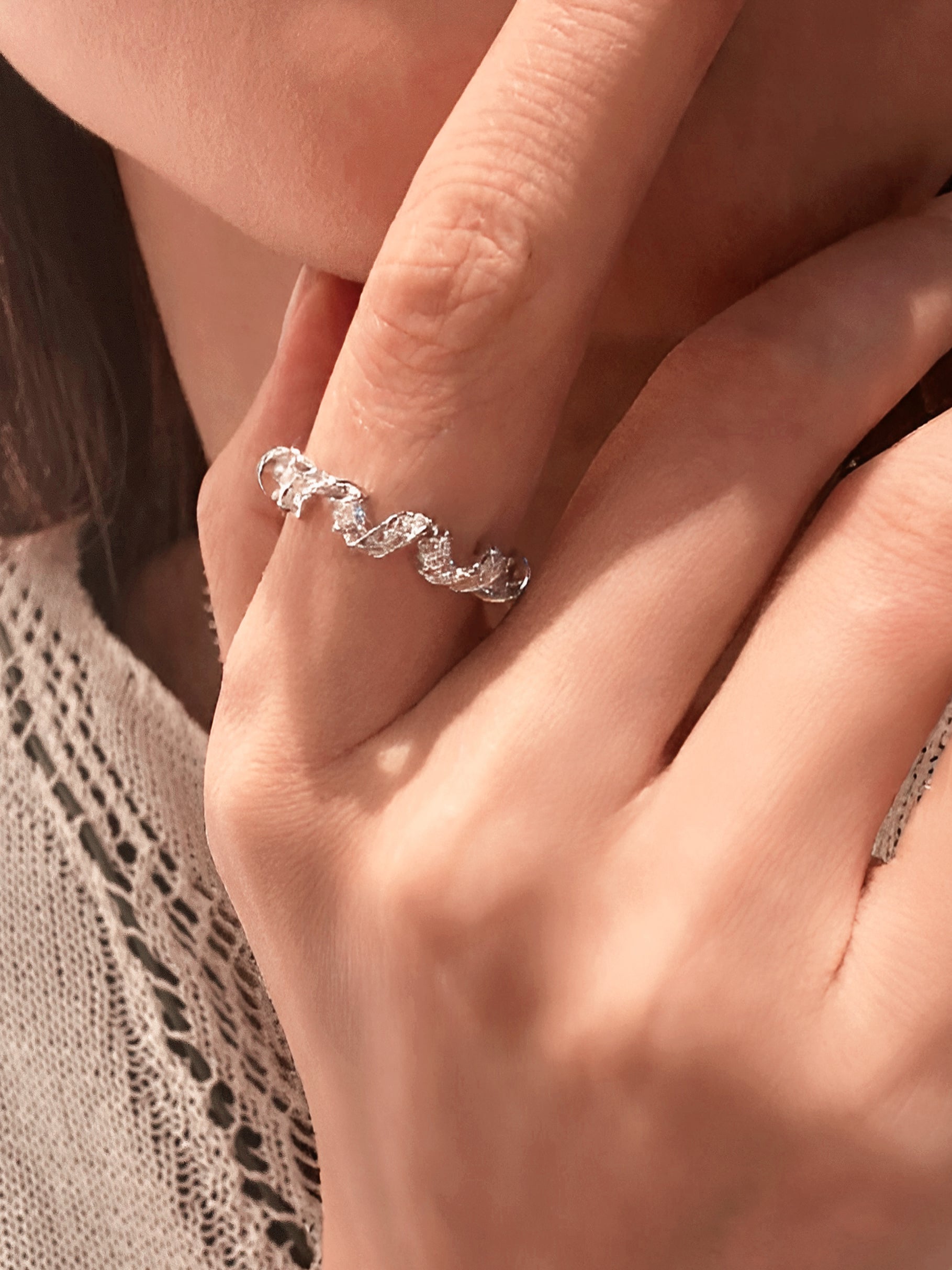 24 Hours Ribbon Moissanite Eternity Band Ring
