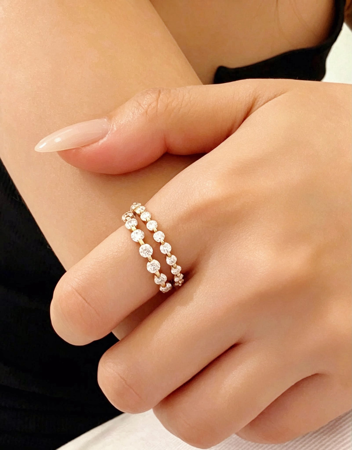 24 Hours Round Brilliant Cut Claw Set 3mm Moissanite Semi Eternity Ring 1.1ct