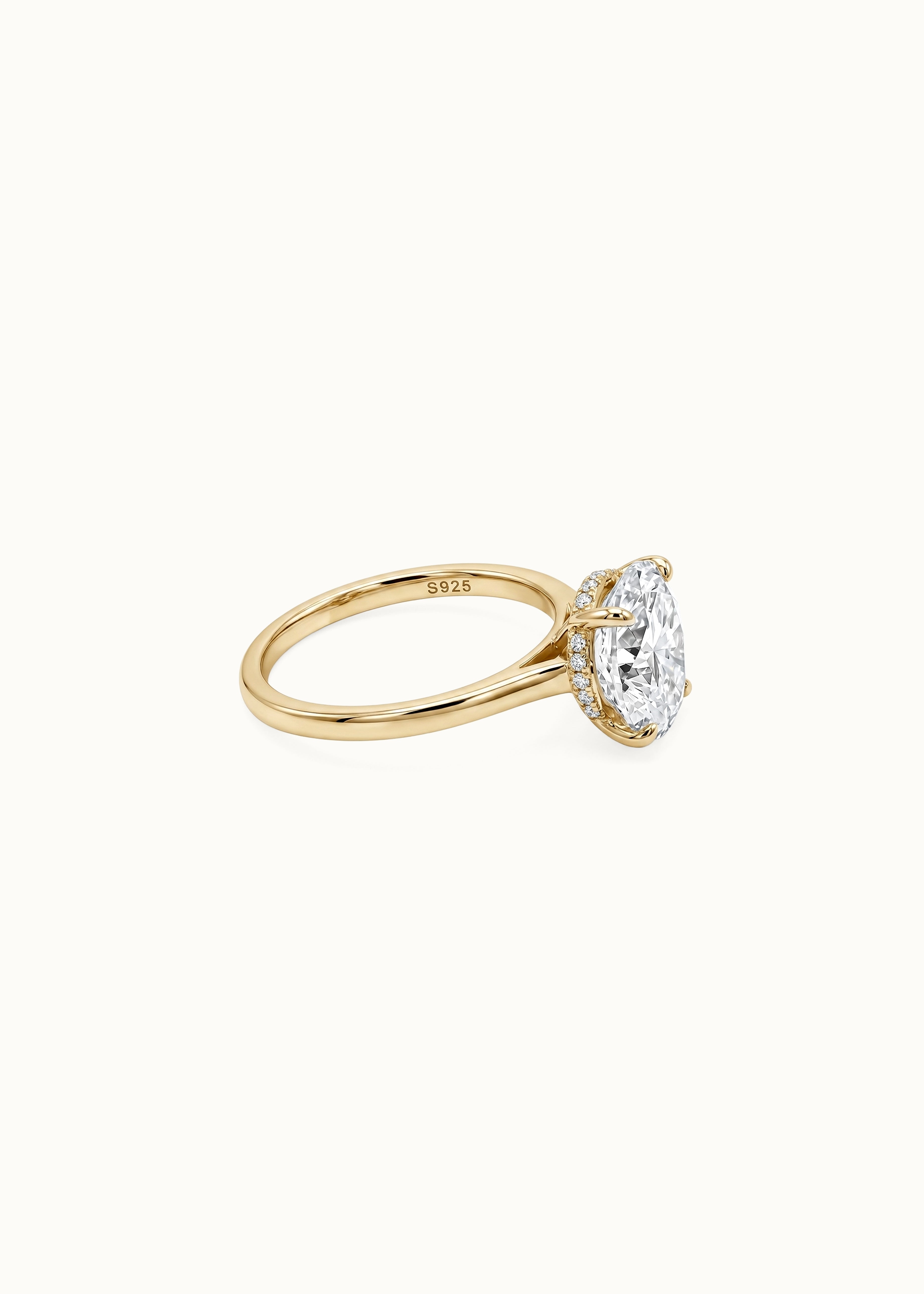 24 Hours Oval Cut Claw Set Moissanite Solitaire Ring 3ct
