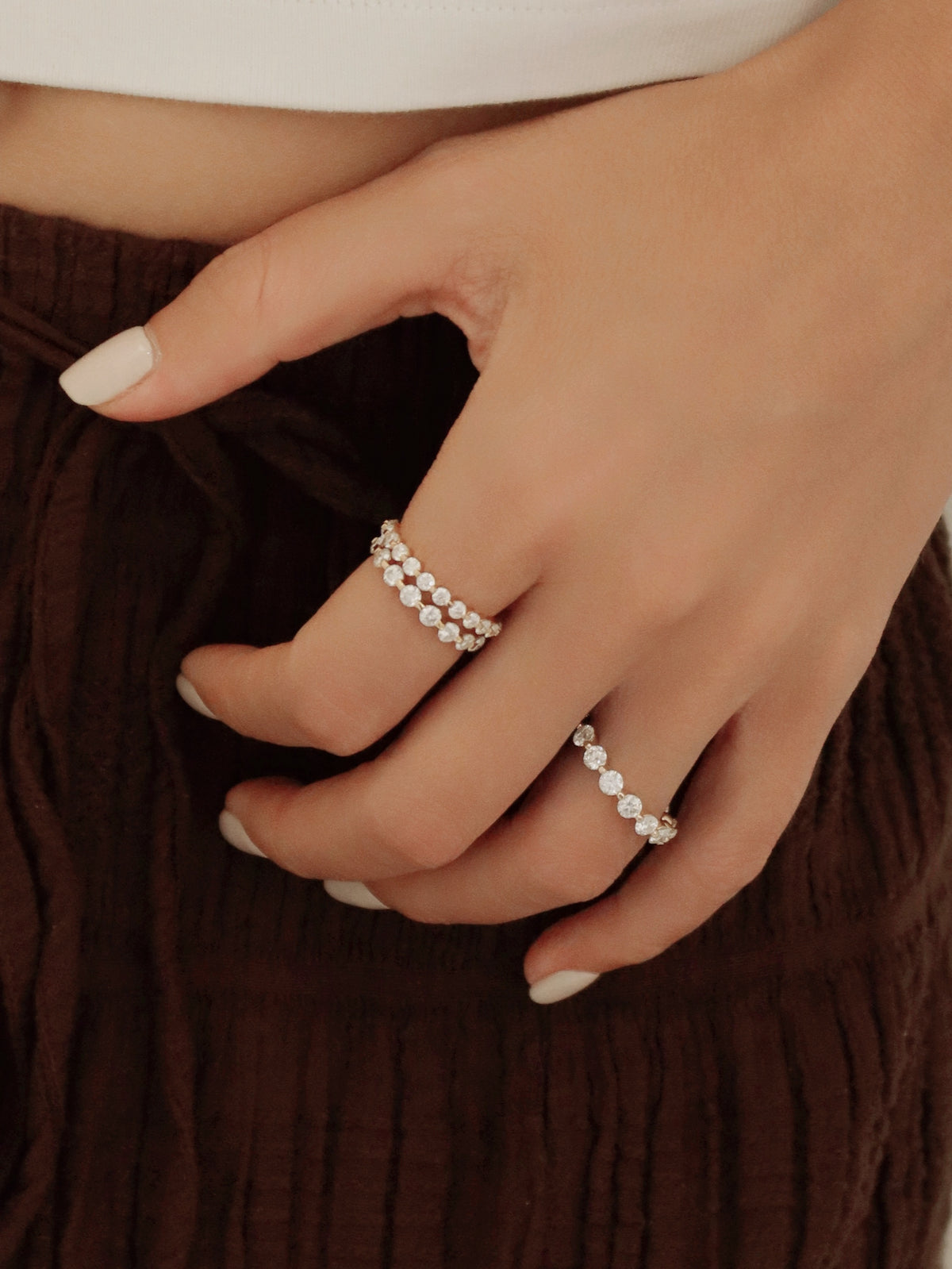 24 Hours Round Brilliant Cut Claw Set 3mm Moissanite Semi Eternity Ring 1.1ct