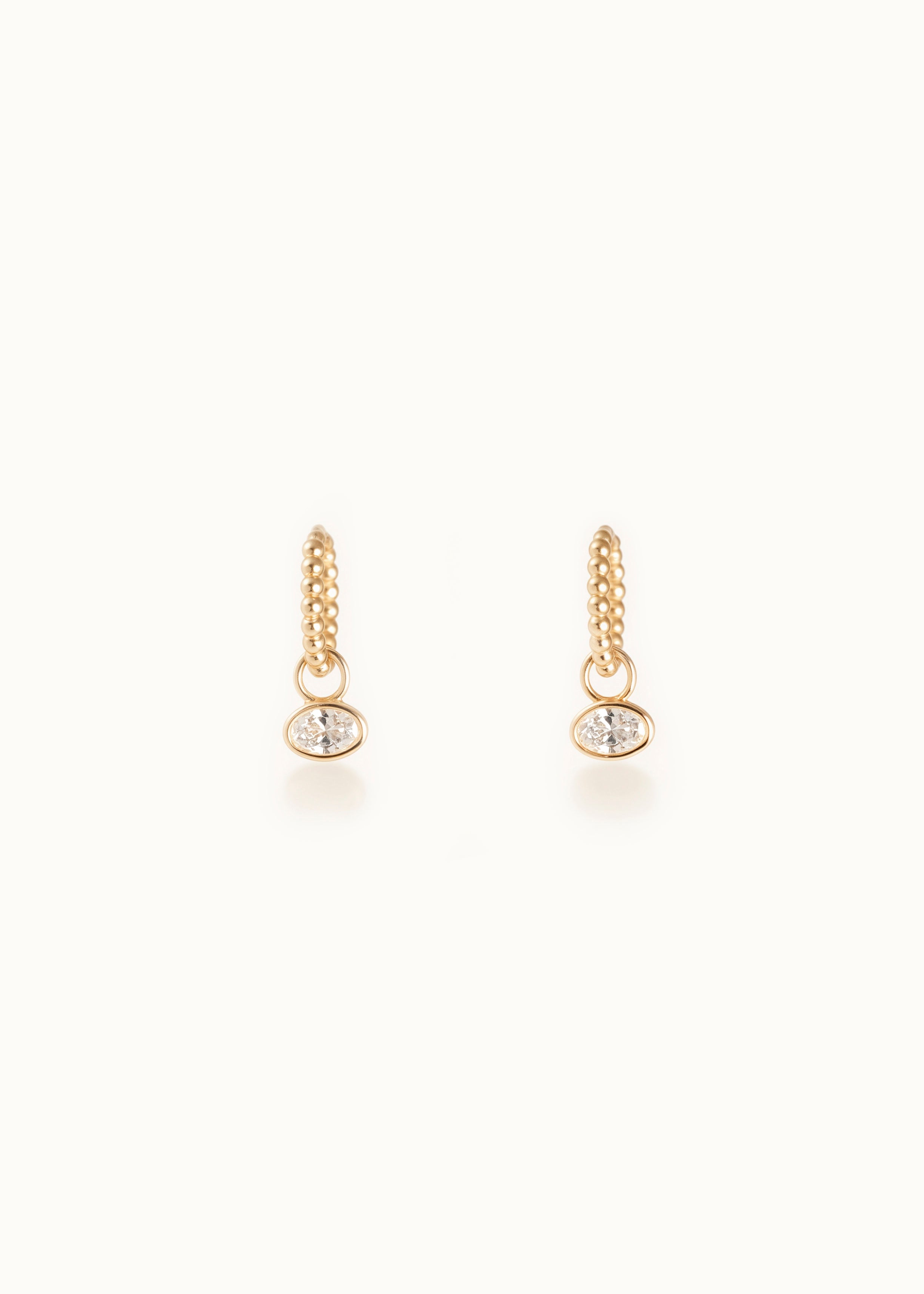 Heirloom Flow Beaded Huggie Hoop Earrings 10mm