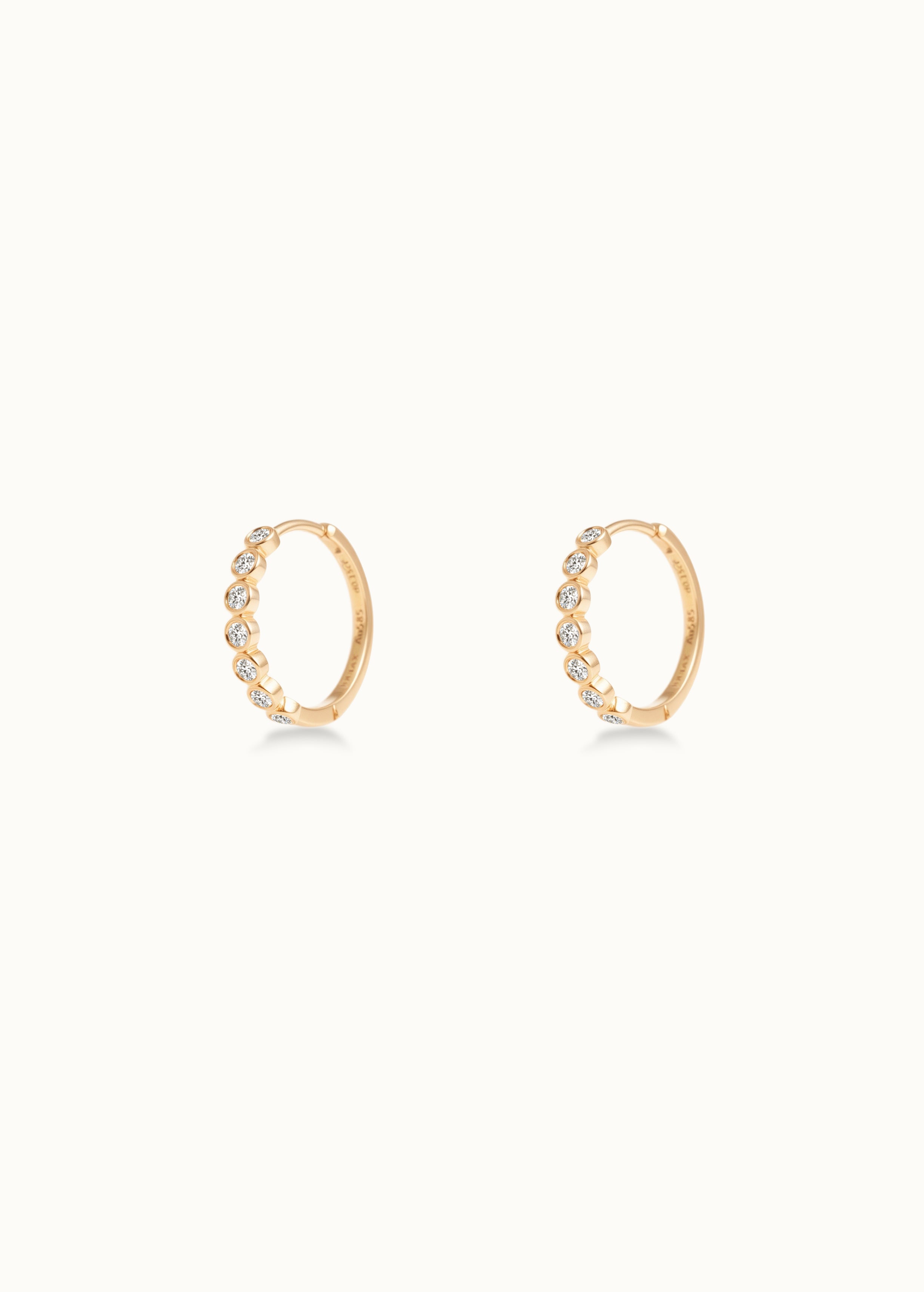 Heirloom Bubble Diamond Hoop Earrings 15mm