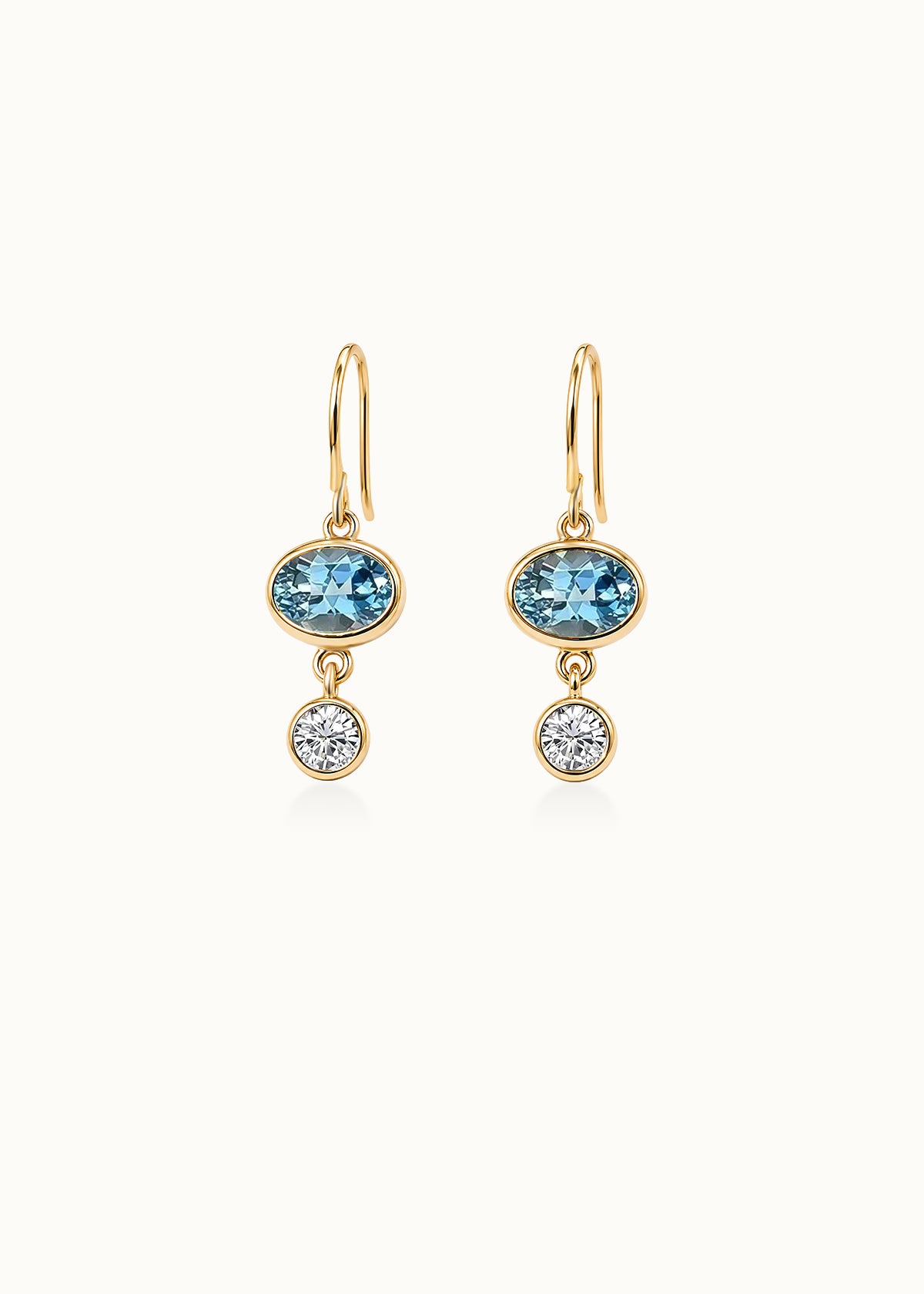 24 Hours Natural Topaz and Moissanite Drop Earrings 1.5ct