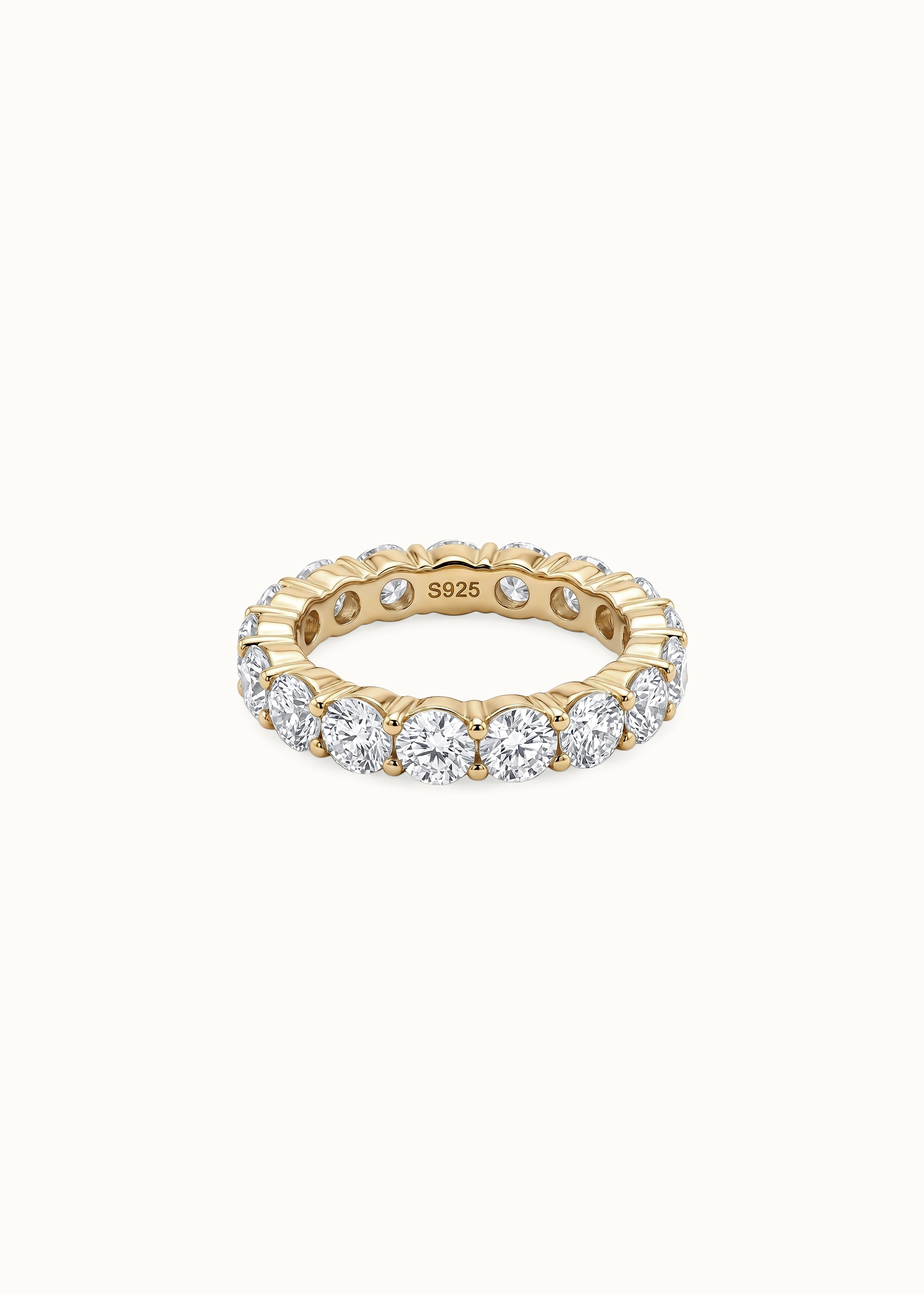 24 Hours Round Brilliant Cut Claw Set Moissanite Eternity Ring 5ct