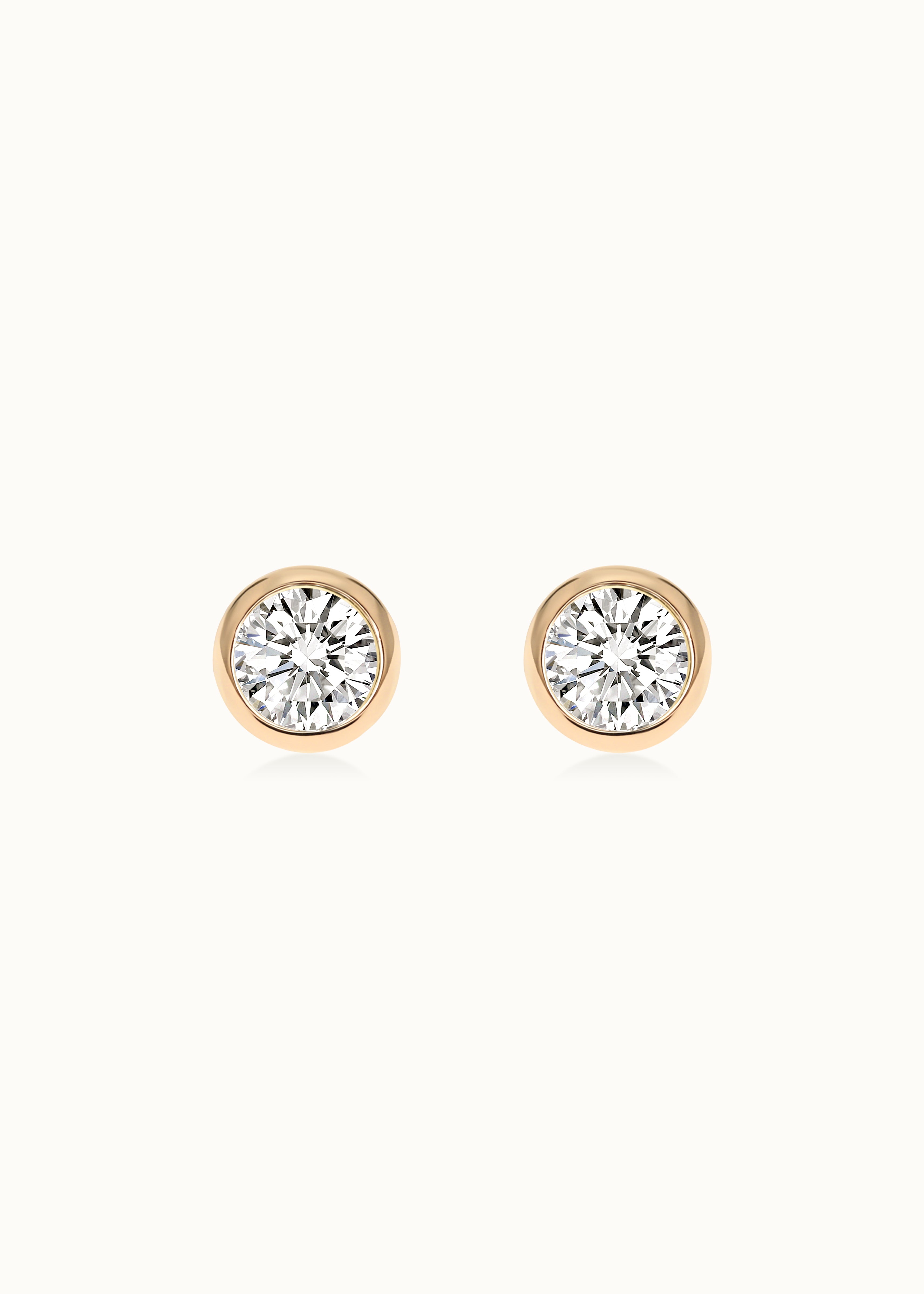 Heirloom Super Flat 1ct Round Brilliant Bezel Set Diamond Studs
