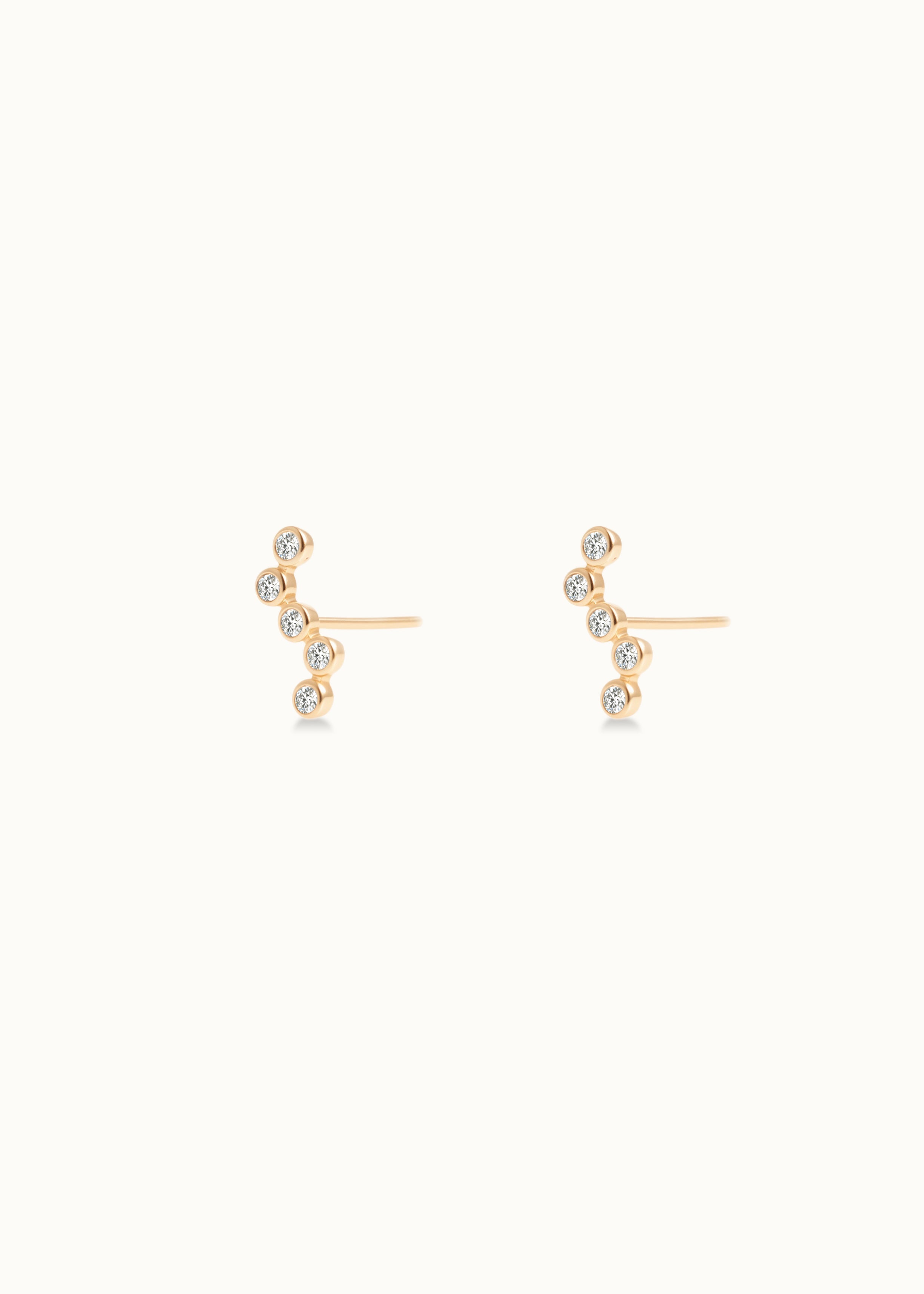 Heirloom Wave 5 Diamond Studs Earrings