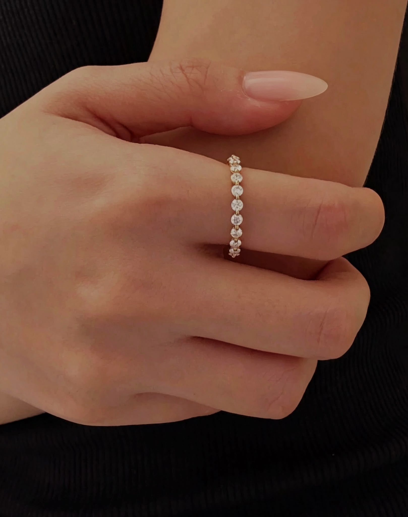 24 Hours Round Brilliant Cut Claw Set Moissanite Full Eternity Ring 0.99ct