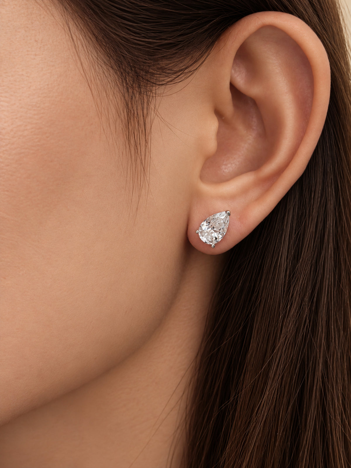 24 Hours Pear Moissanite Studs Earrings 6ct