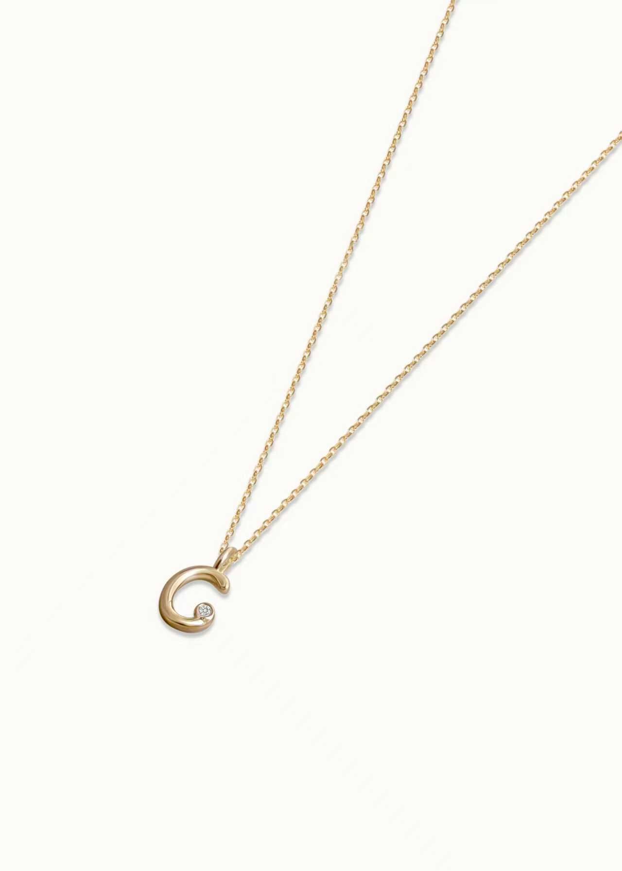 Dream Initial Diamond Charm Necklace