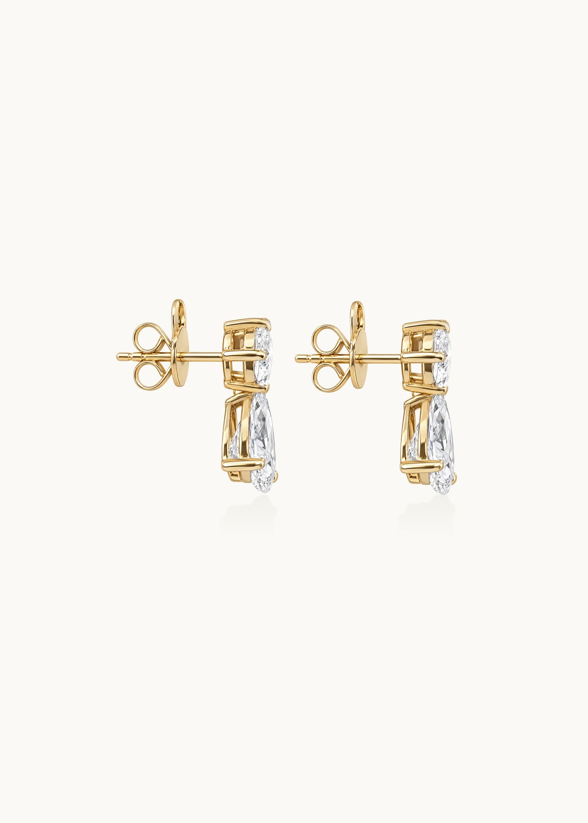 24 Hours Round and Pear Moissanite Drop Earrings