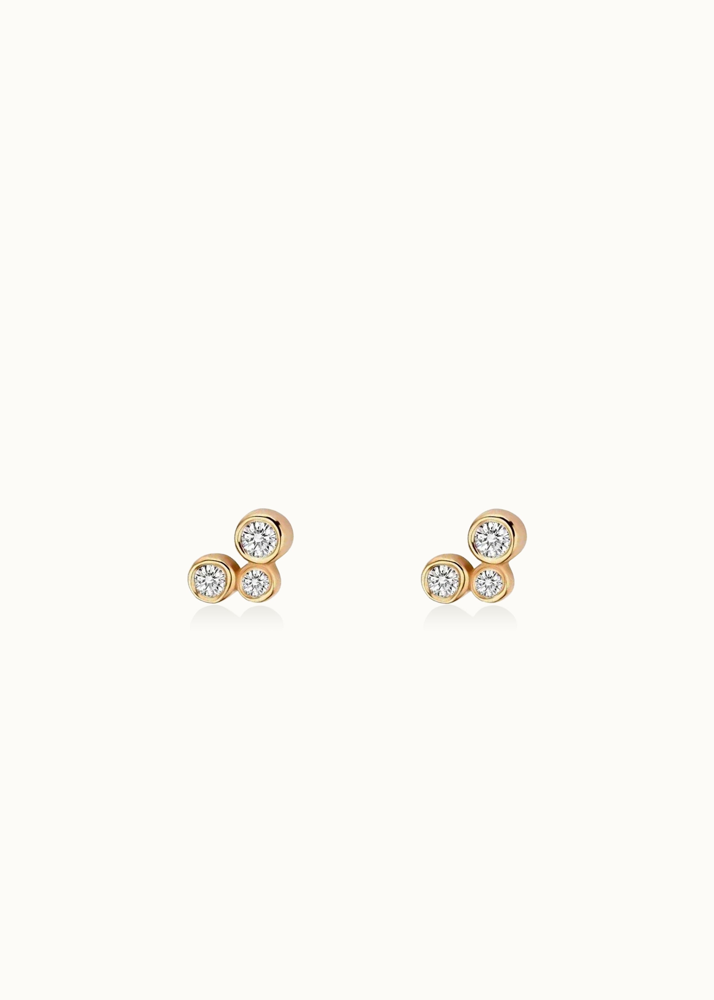 Heirloom Wave Bubble 3 Diamond Studs