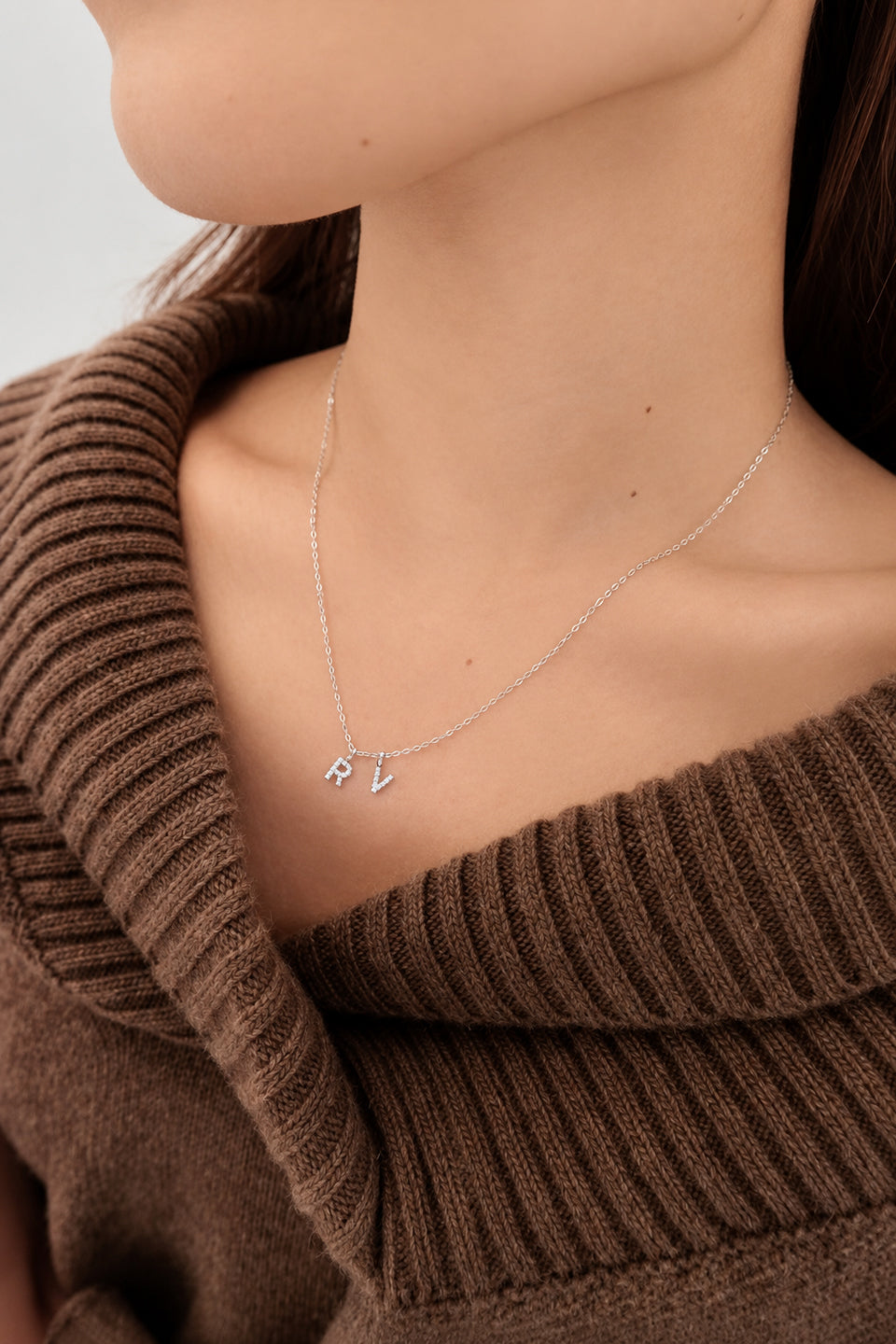 24 Hours Super Fine Moissanite Initial Pendant