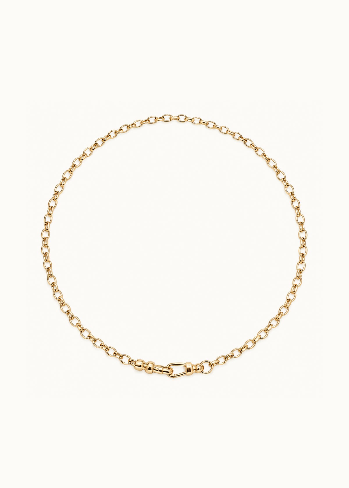 Archive 3mm Oval Belcher Clip Chain Necklace