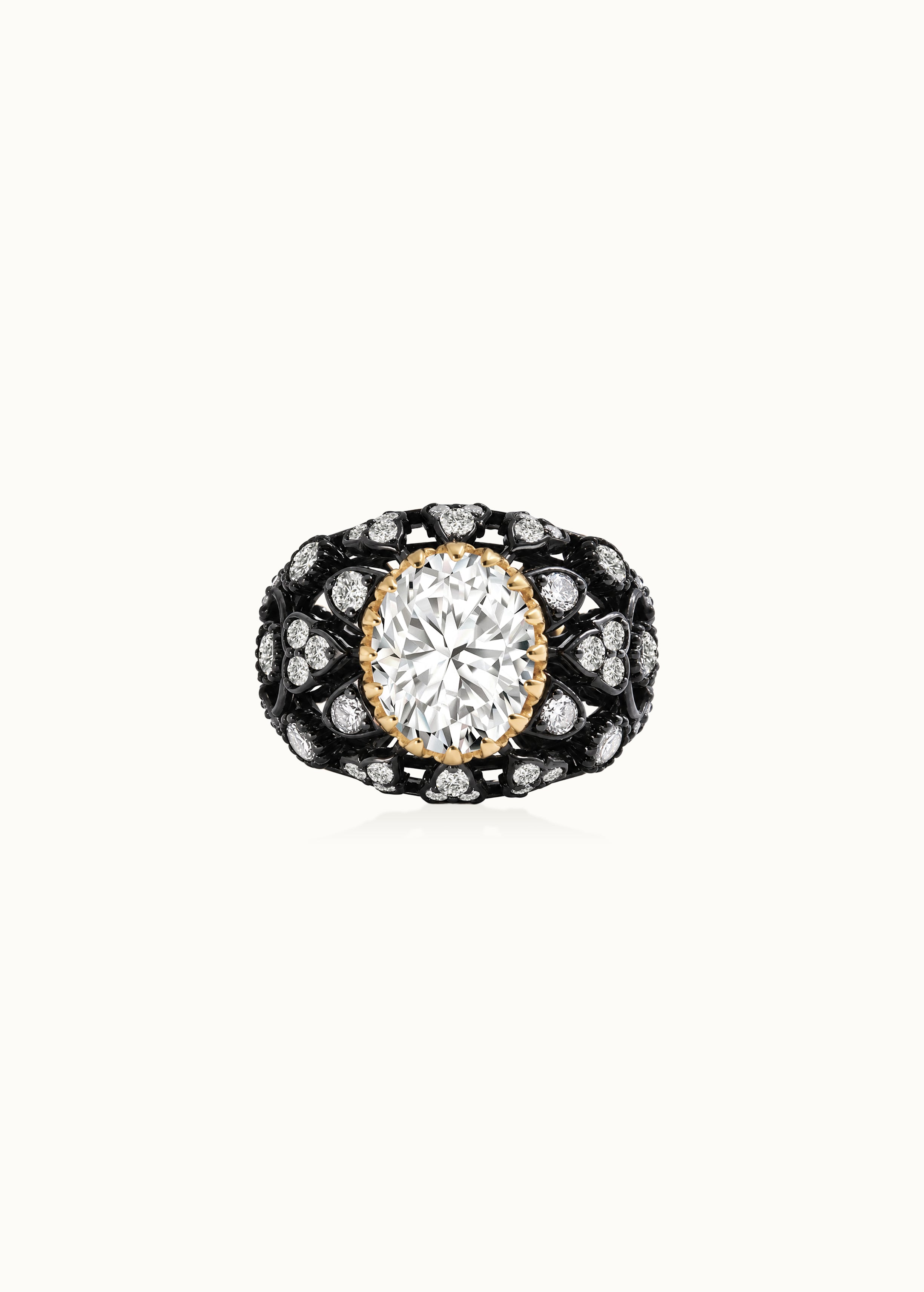 Archive 4.5ct Blackened Moissanite Cocktail Ring