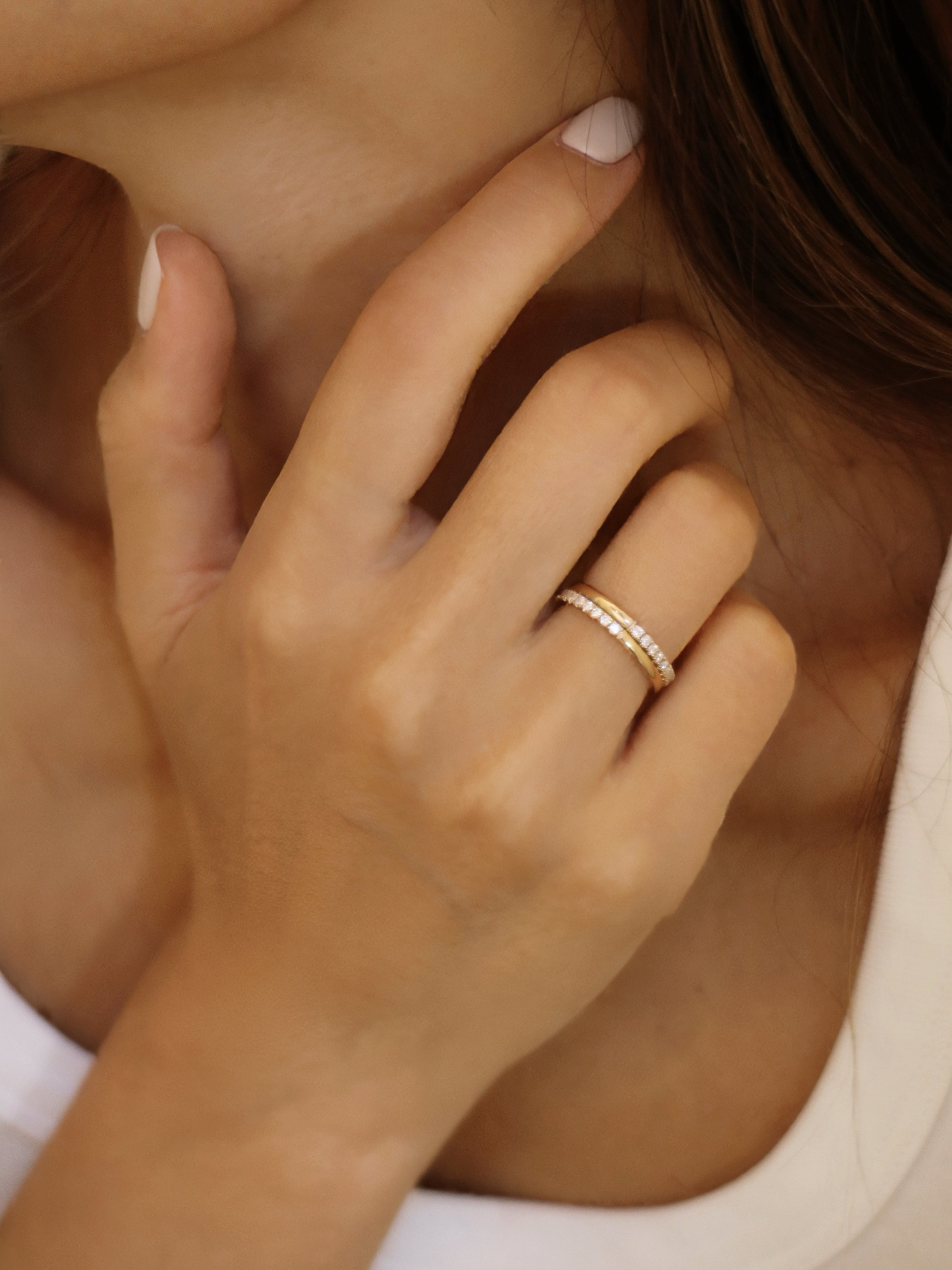 24 Hours Double Band Moissanite Ring