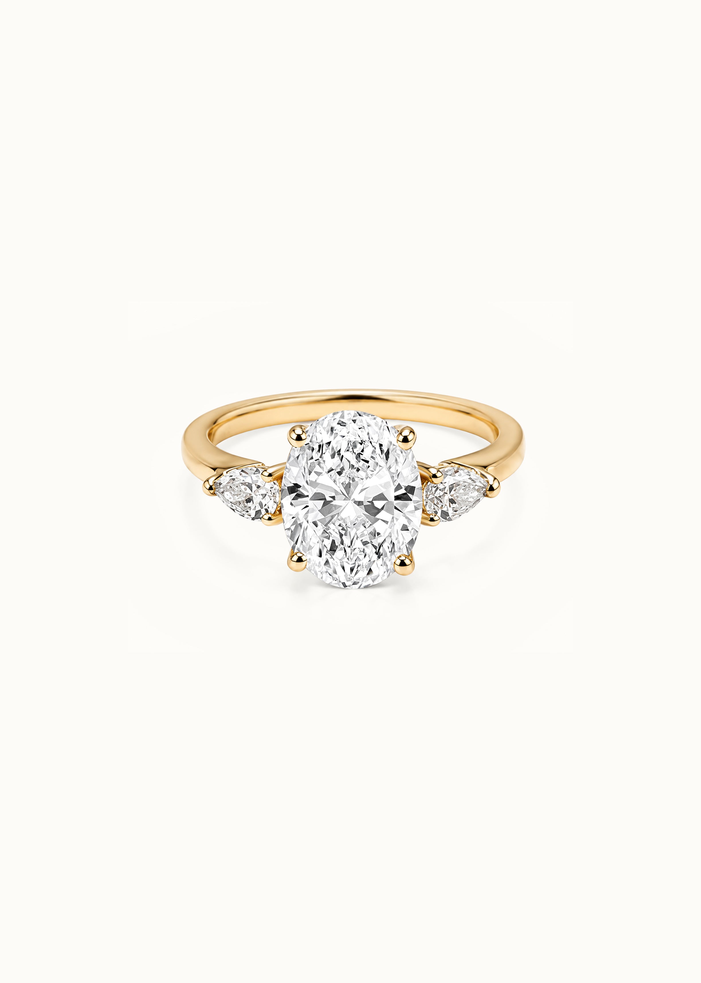24 Hours Oval Cut Claw Set Moissanite Solitaire Ring 3.5ct