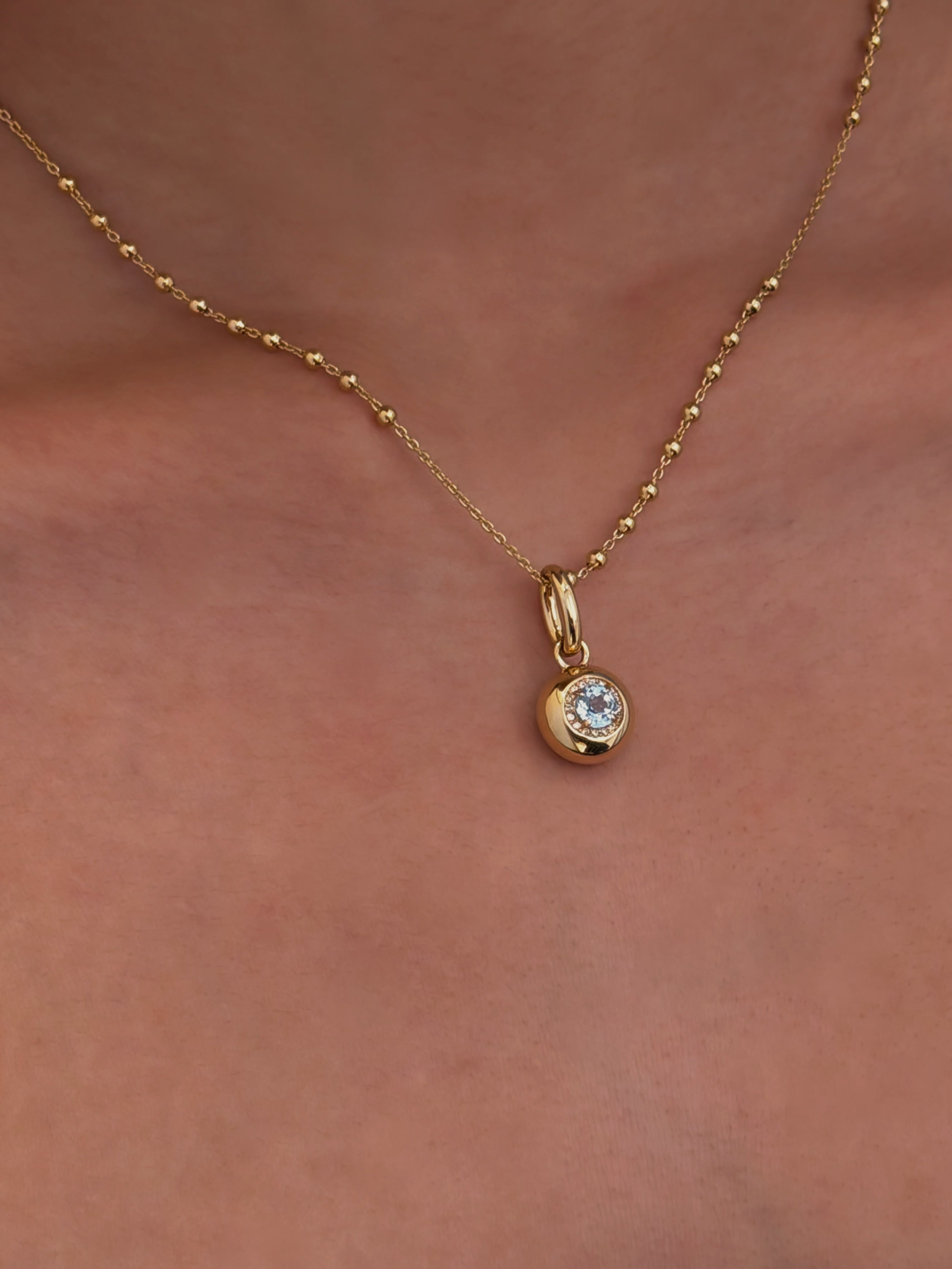 24 Hours Natural Topaz Pendent Beaded Chain Necklace 0.88ct