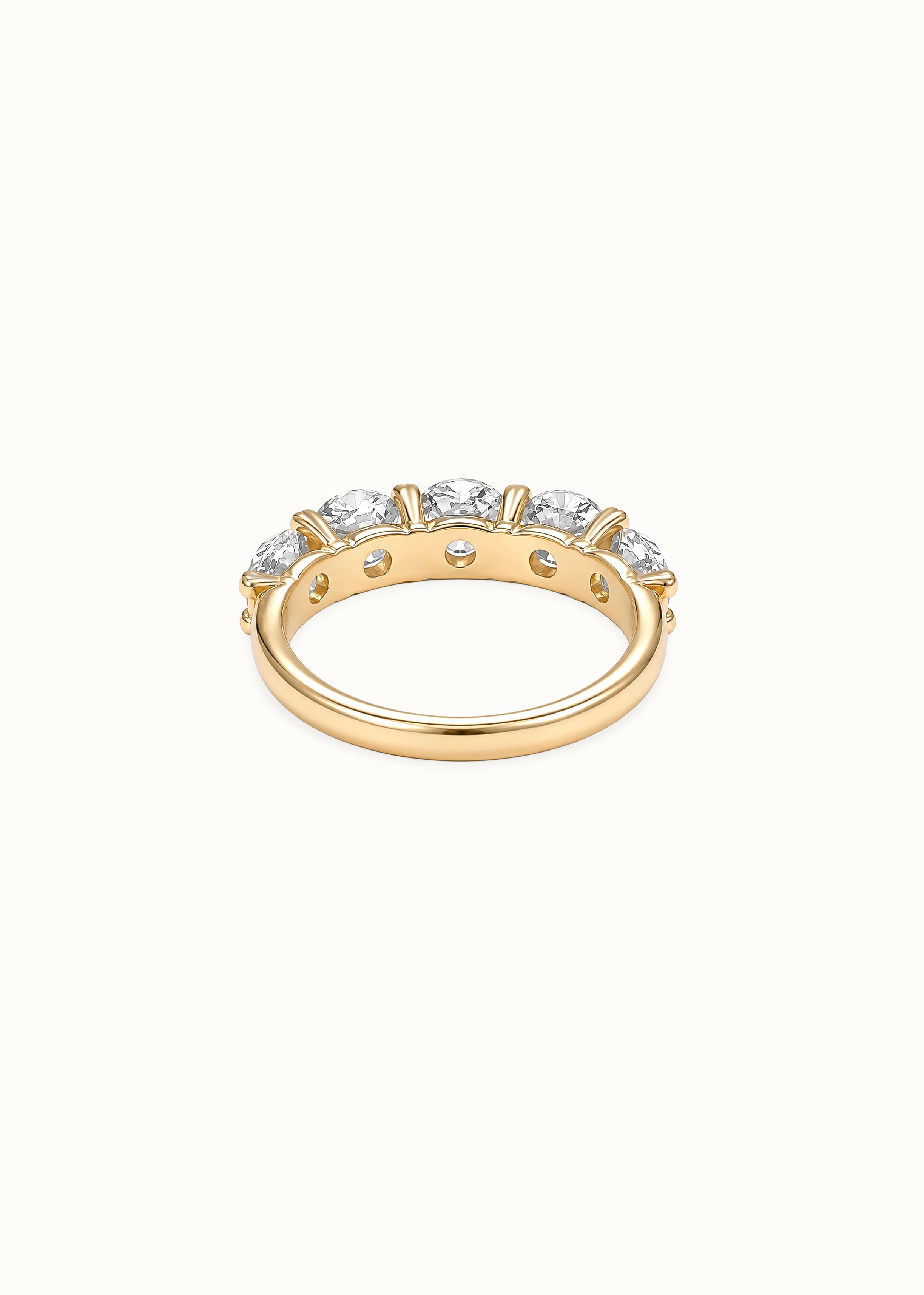24 Hours Oval Cut East West Claw Set Moissanite Semi Eternity Ring 1.5ct