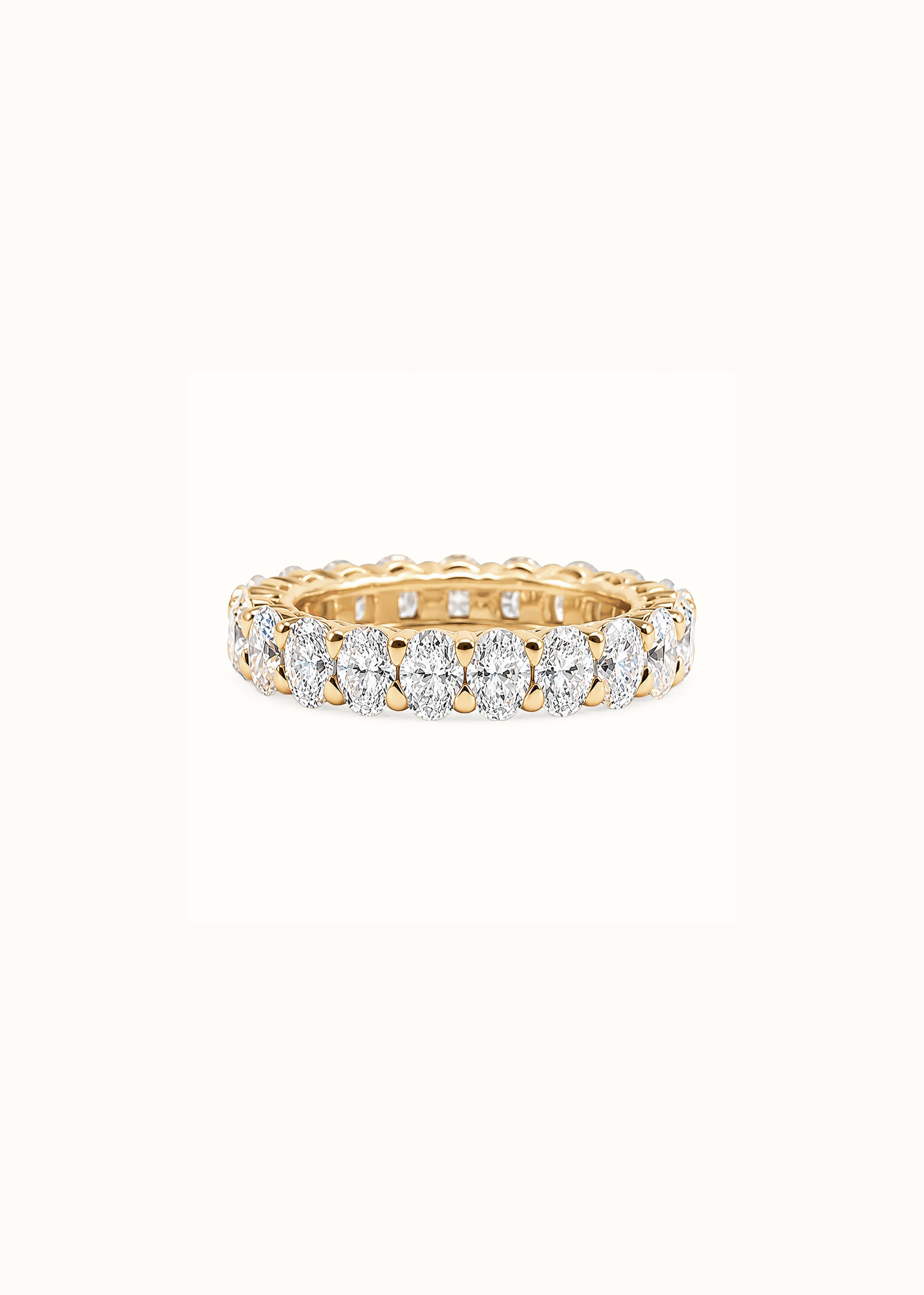 24 Hours Oval Cut Claw Set Moissanite Eternity Ring 3ct