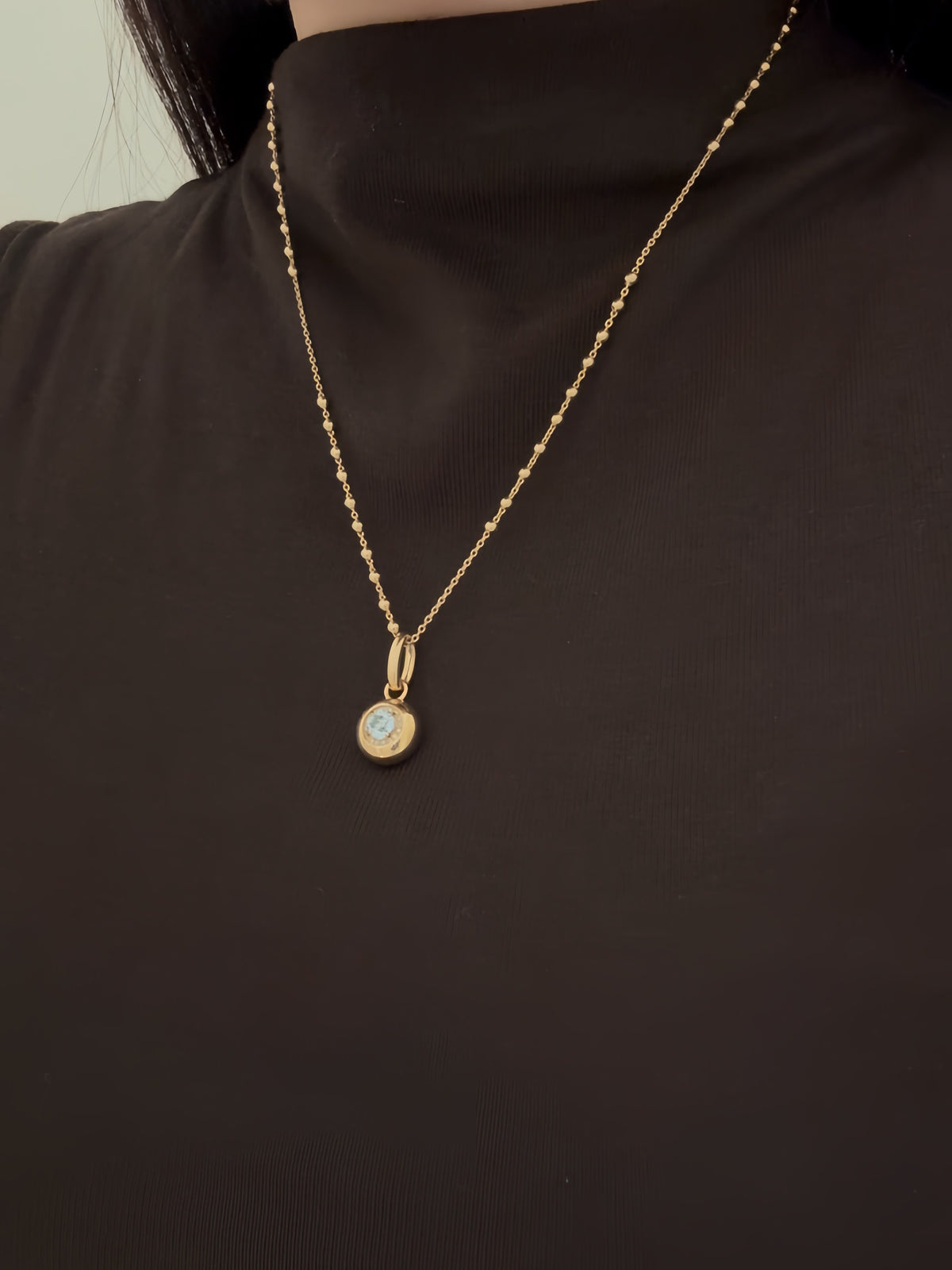 Archive Natural Topaz Pendent Beaded Chain Necklace 0.88ct
