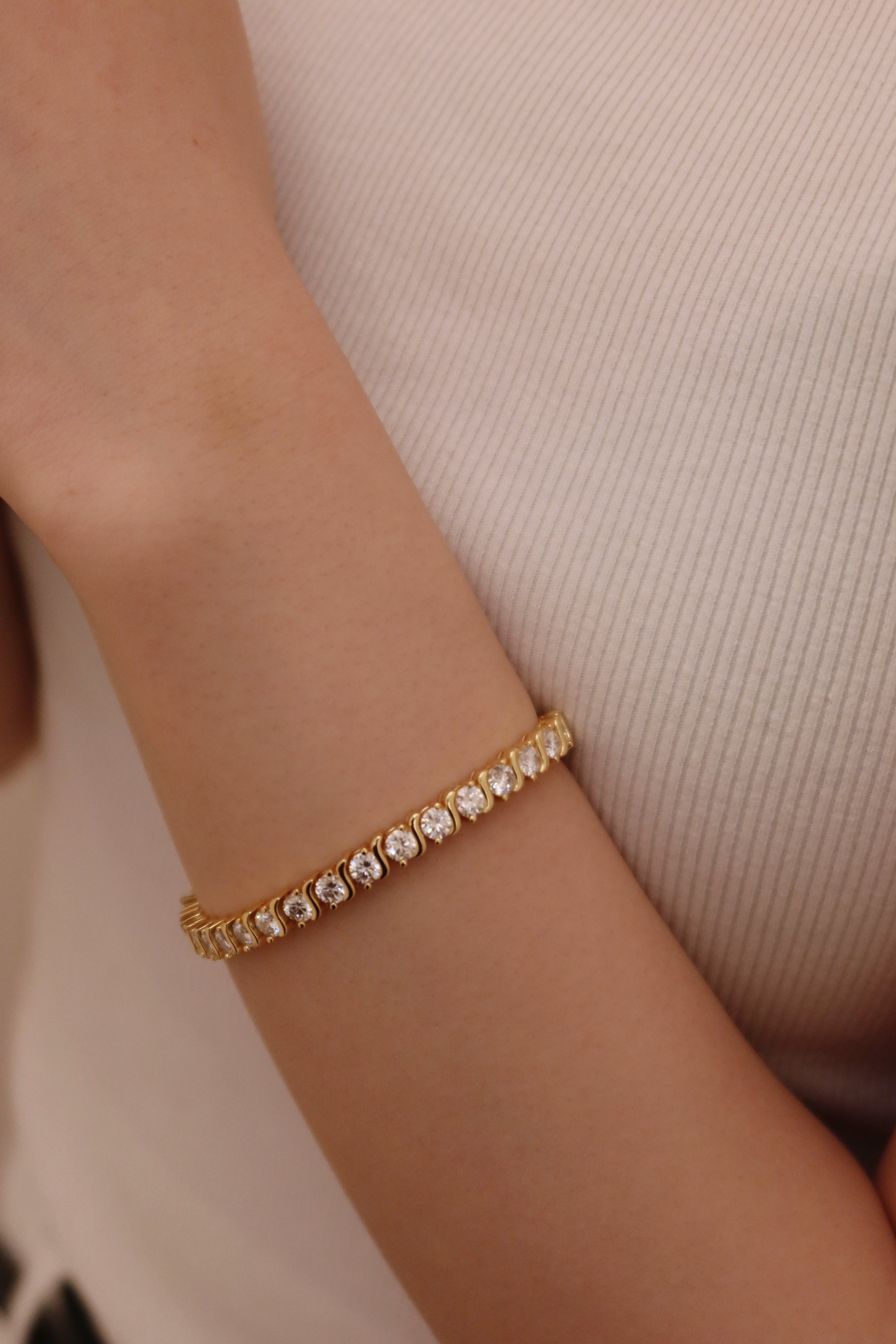 24 Hours S Links Moissanite Bracelet 3ct