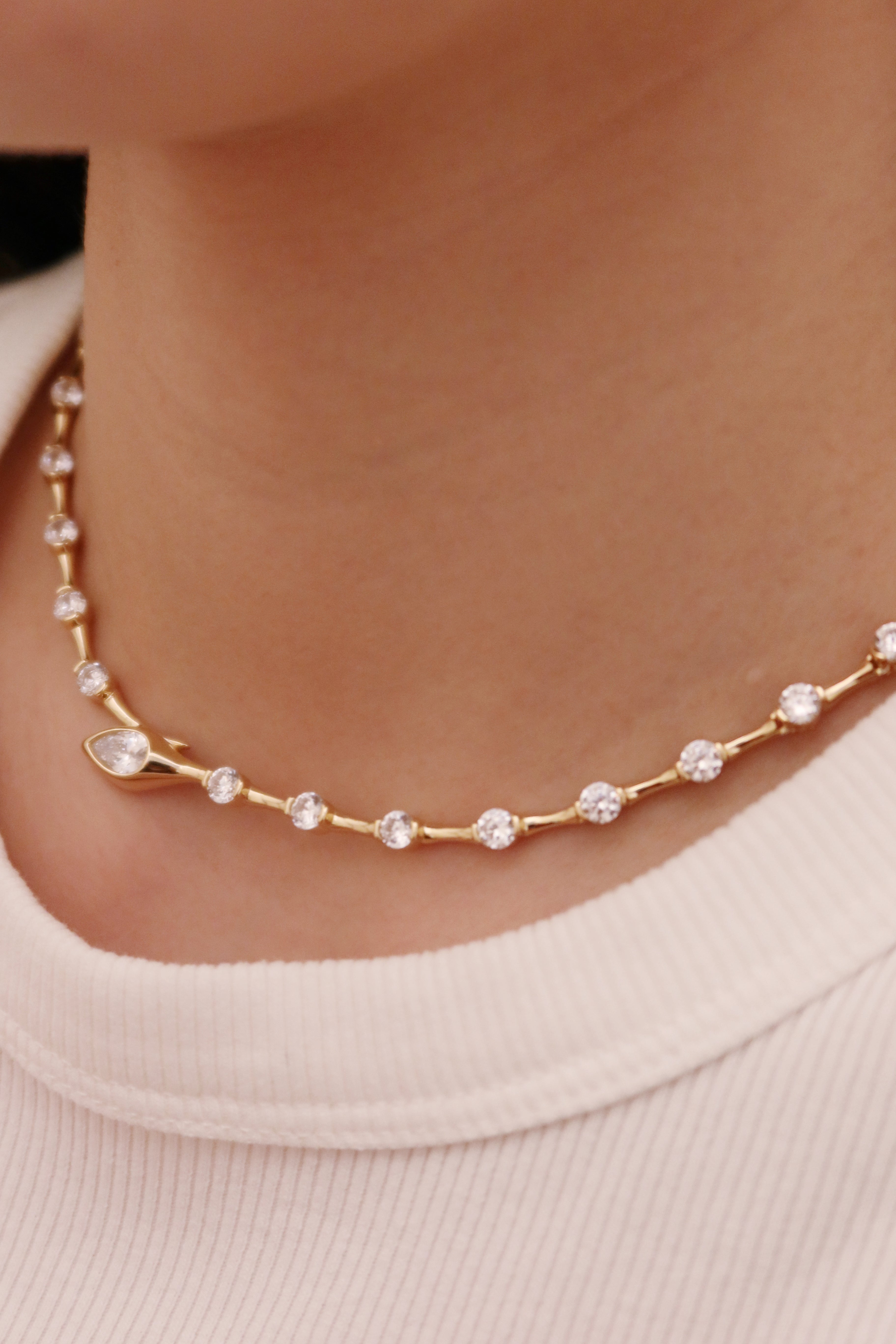 24 Hours Medusa Moissanite Tennis Necklace 16.5ct