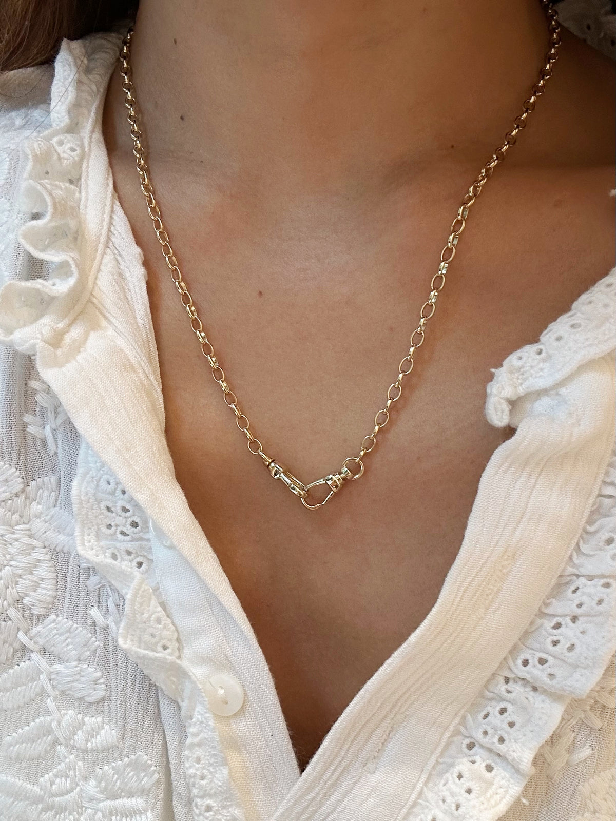 Archive Oval Belcher Clip Chain Necklace 3mm