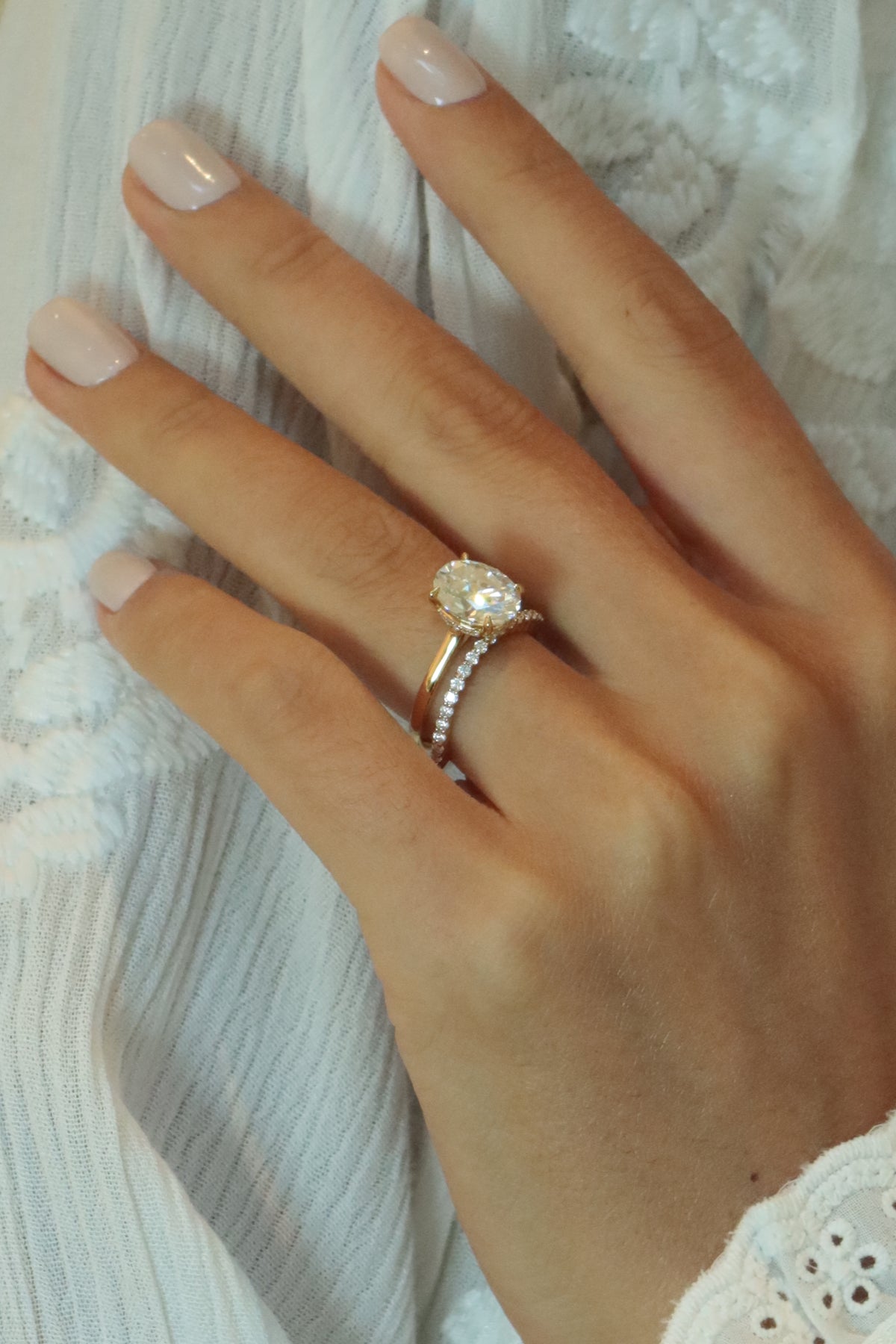 24 Hours Oval Cut Claw Set Moissanite Solitaire Ring 3ct