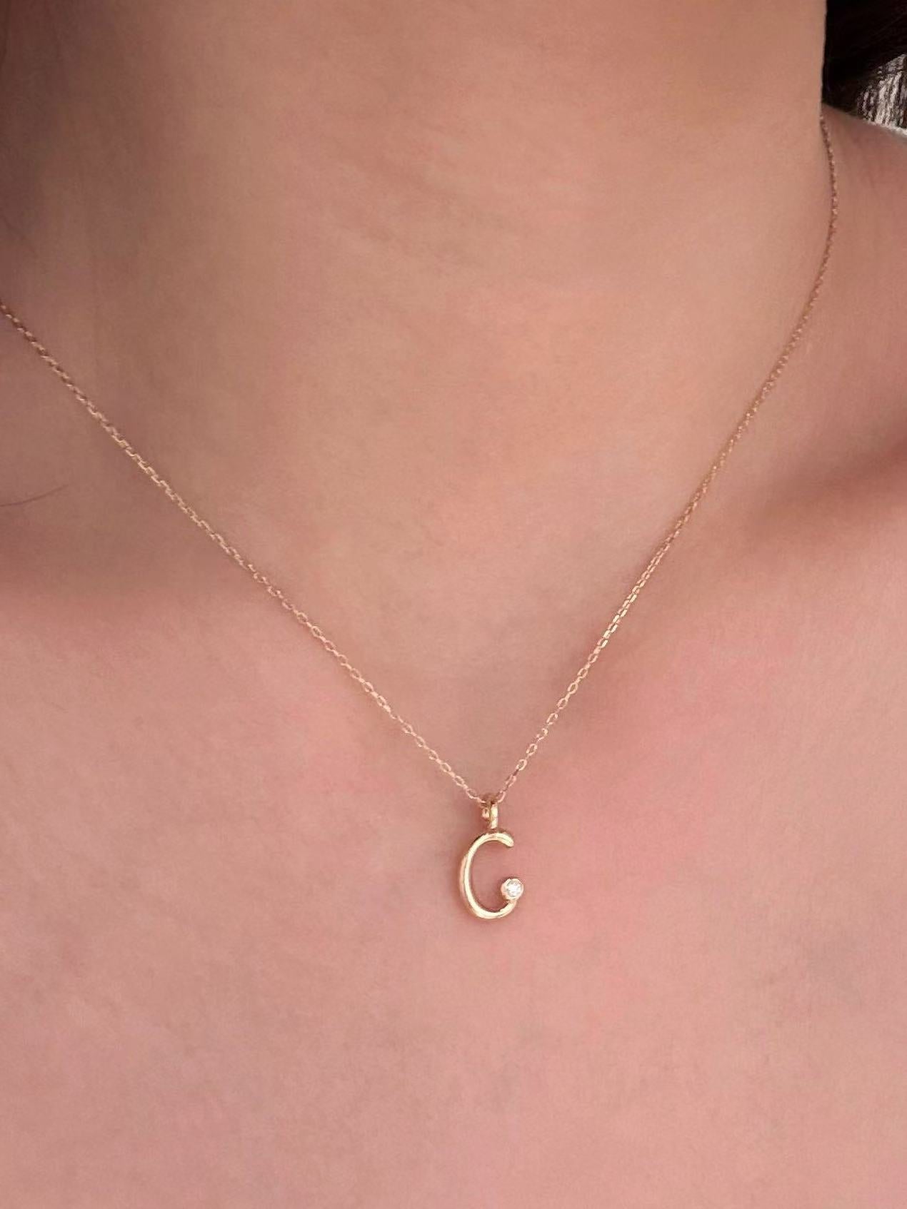 Heirloom Flow Dream Initial Diamond Pendant Necklace