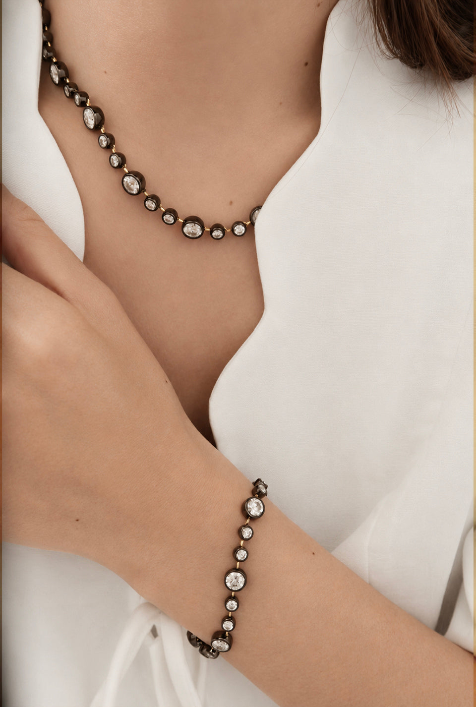 Archive Bubble 7.3mm and 4.5mm Moissanite Tennis Bracelet 5.2ct